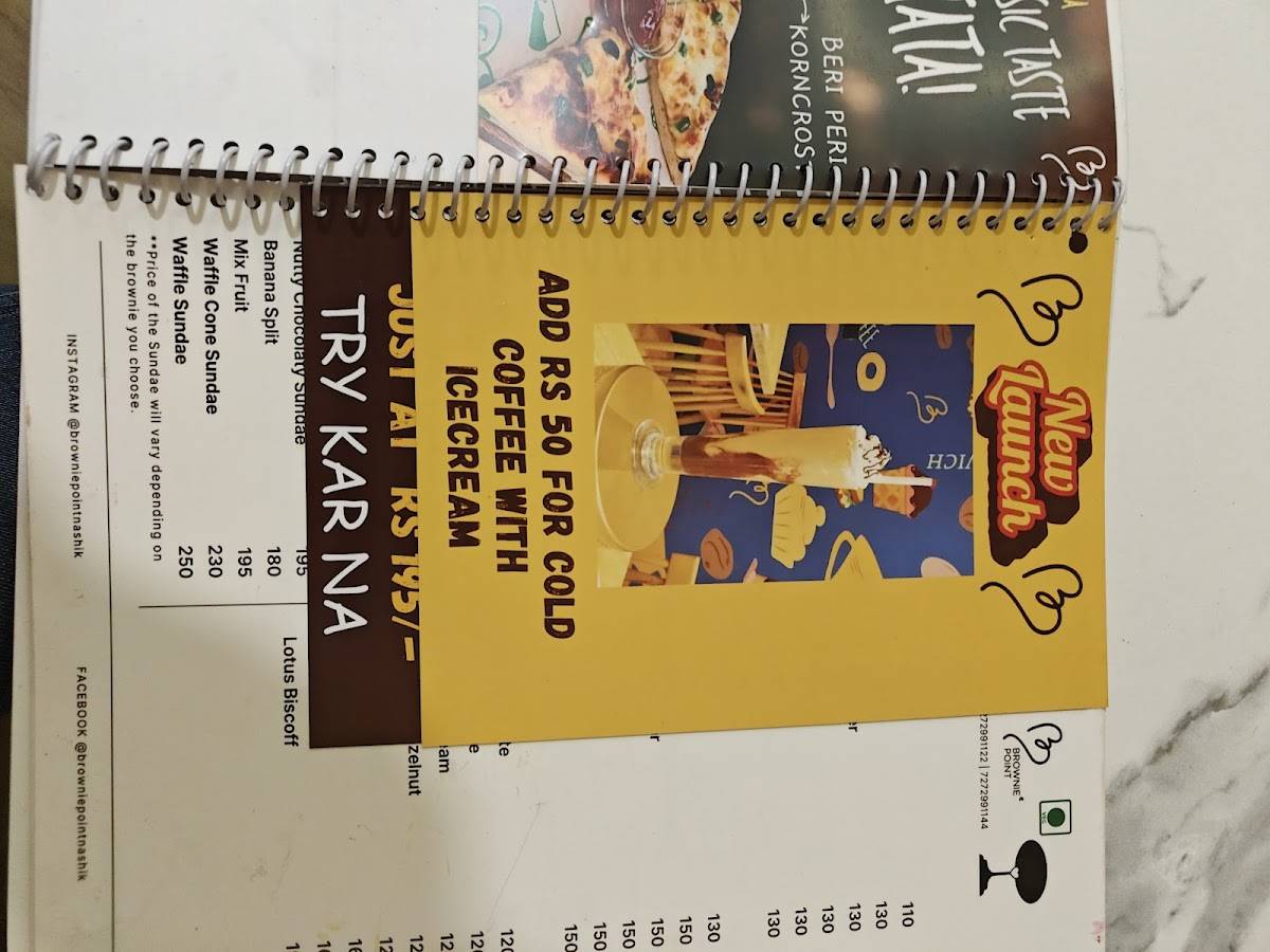 BROWNIE POINT NASHIK menu