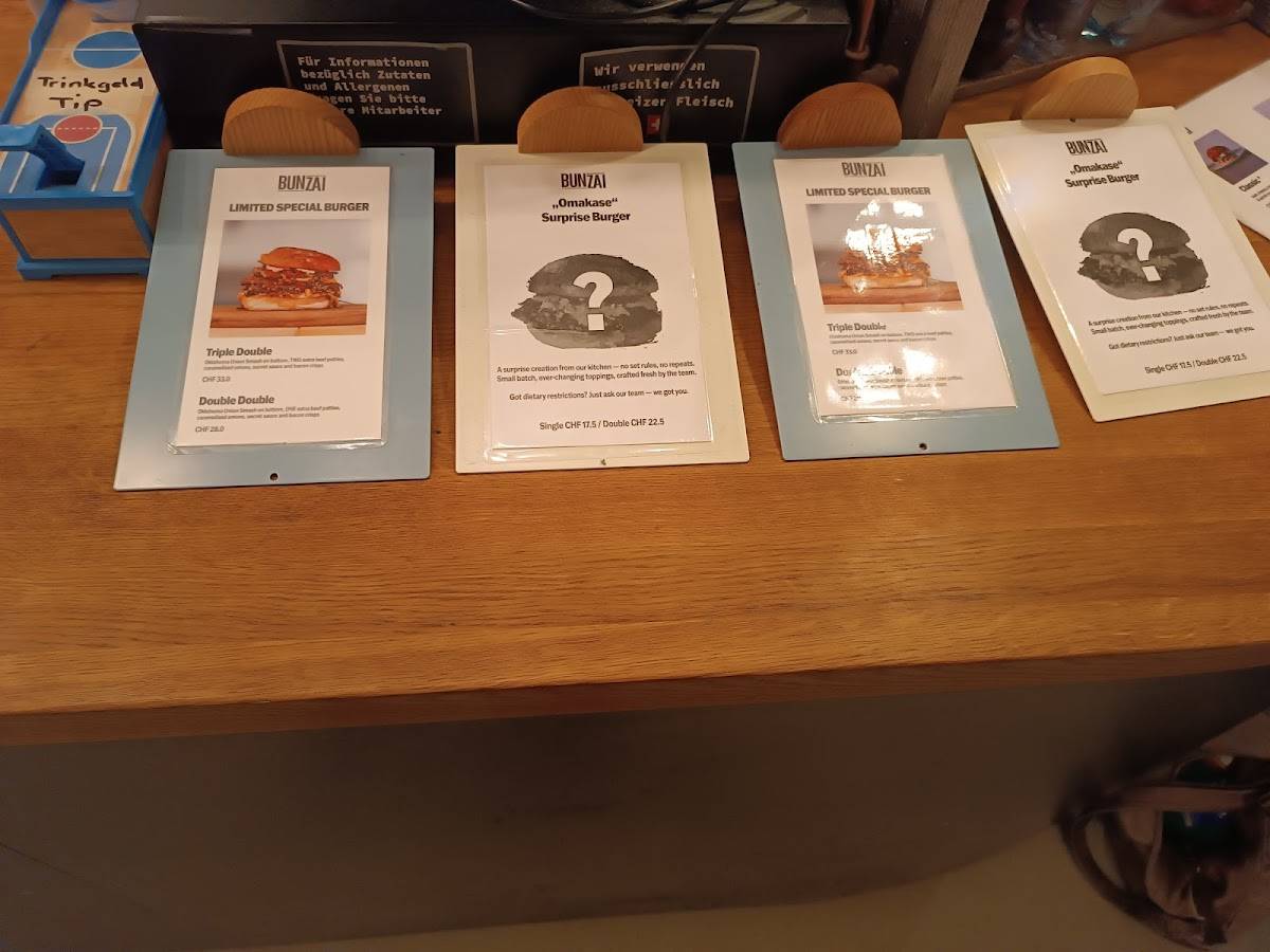 Menu di BUNZAI - Genuine Smash Burgers 