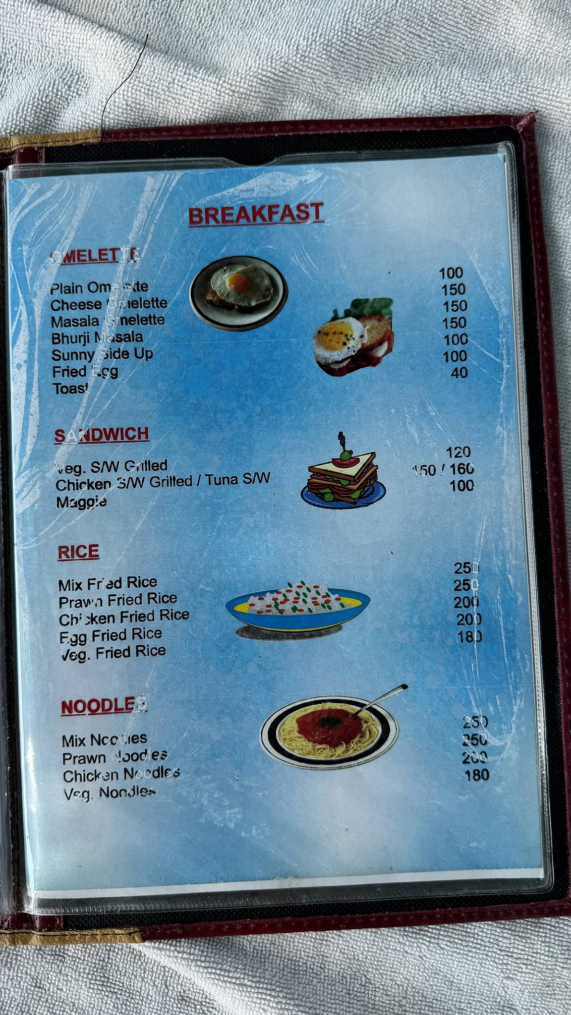 Baggies Beach Shack menu