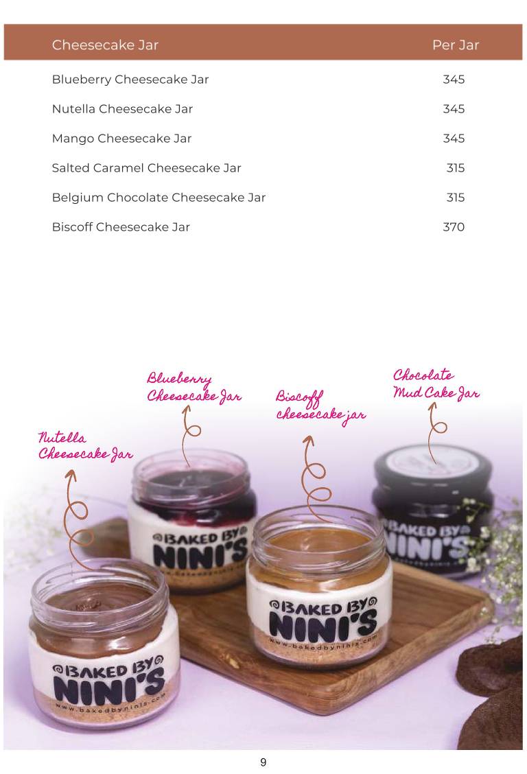Baked By Nini's - Vesu menu