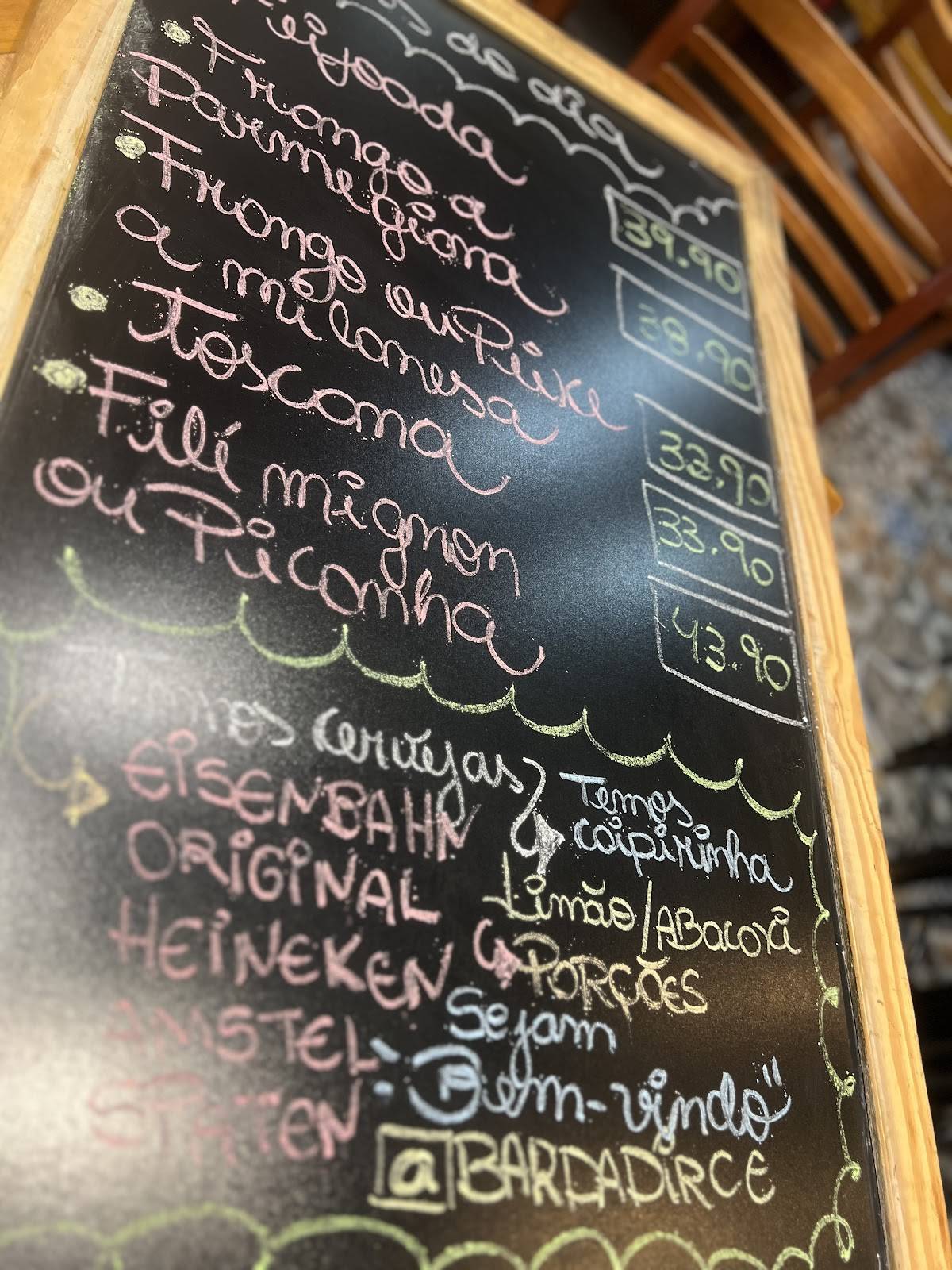 Bar da Dirce cardápio