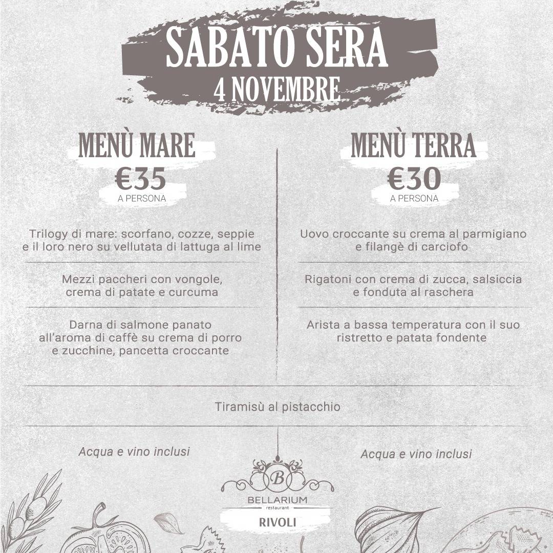 Menu de Bellarium Restaurant Rivoli