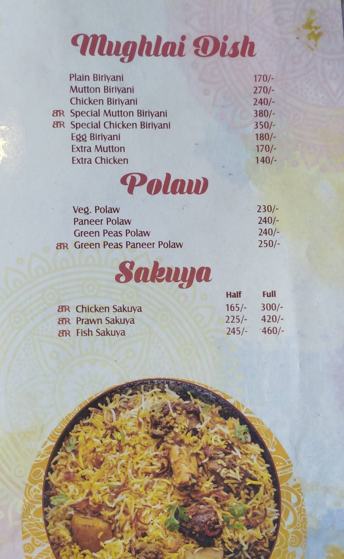 Bhajohari Ranna menu