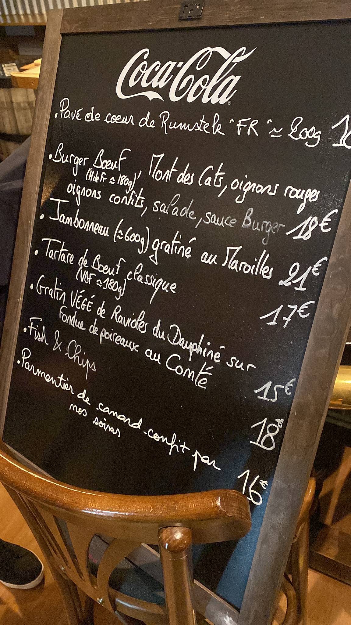 Menu de Bistrot Césarine