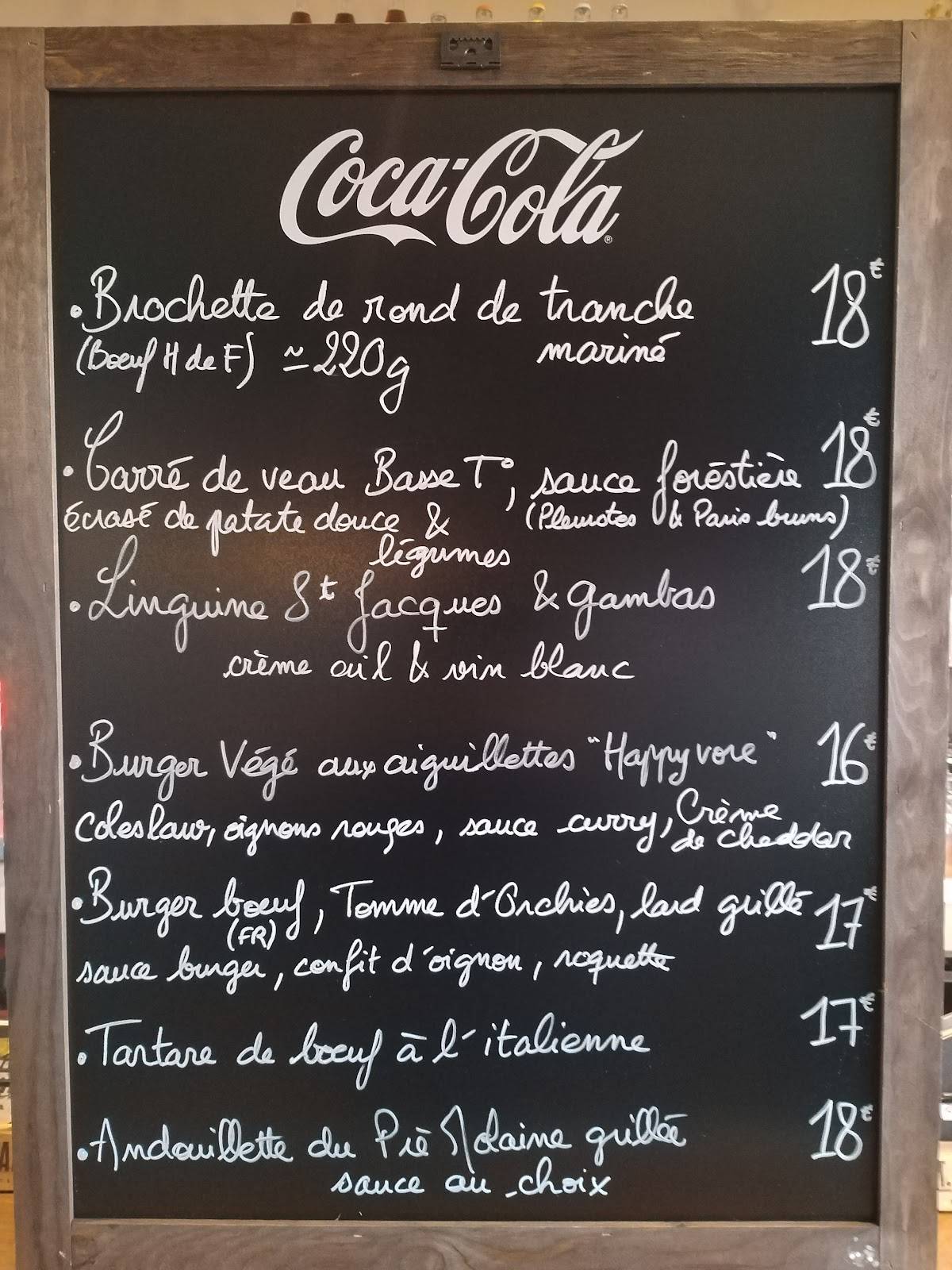 Menu de Bistrot Césarine