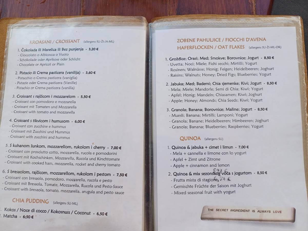 Menu di Bookeria 