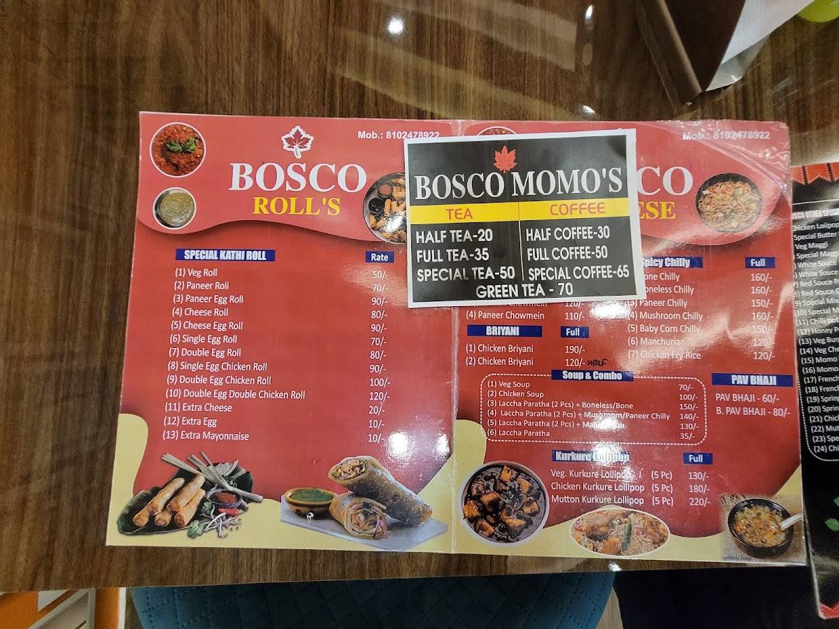 Bosco Momo's menu