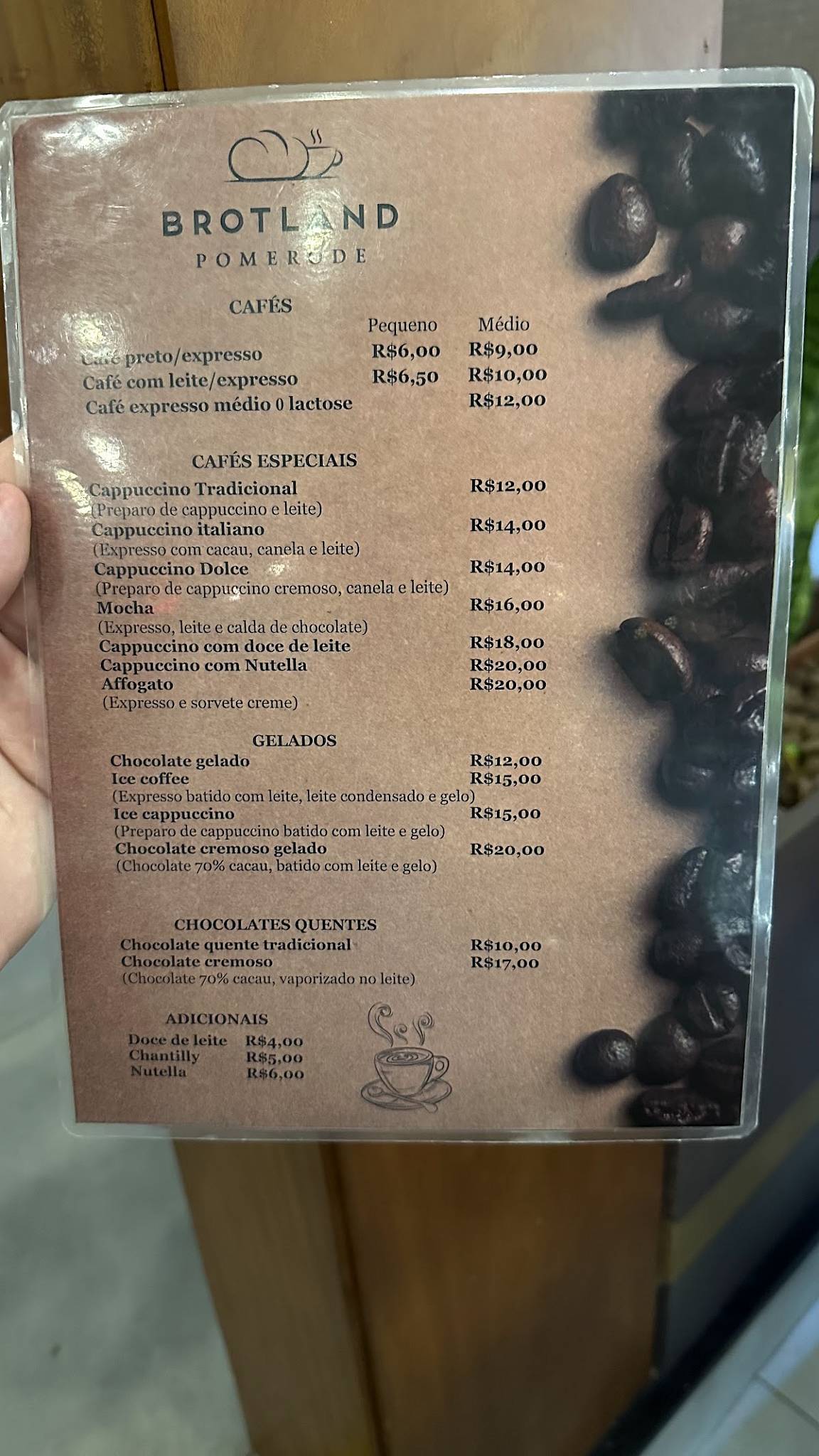 Restaurante Brotland e Café Colonial cardápio