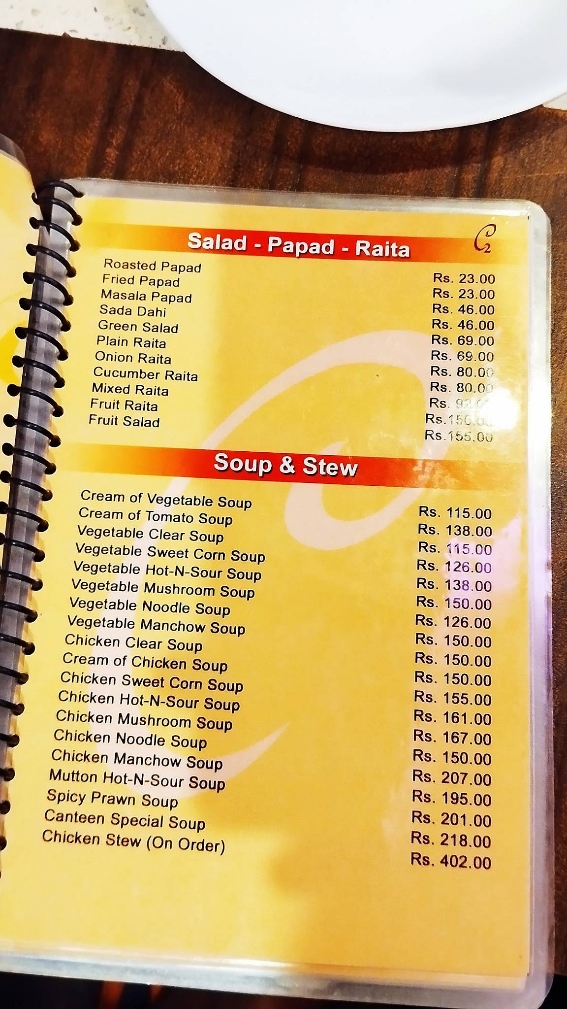 C2 RESTAURANT menu