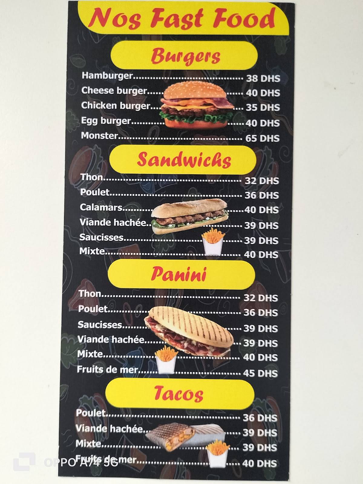Menu de Cactus Café-Resto