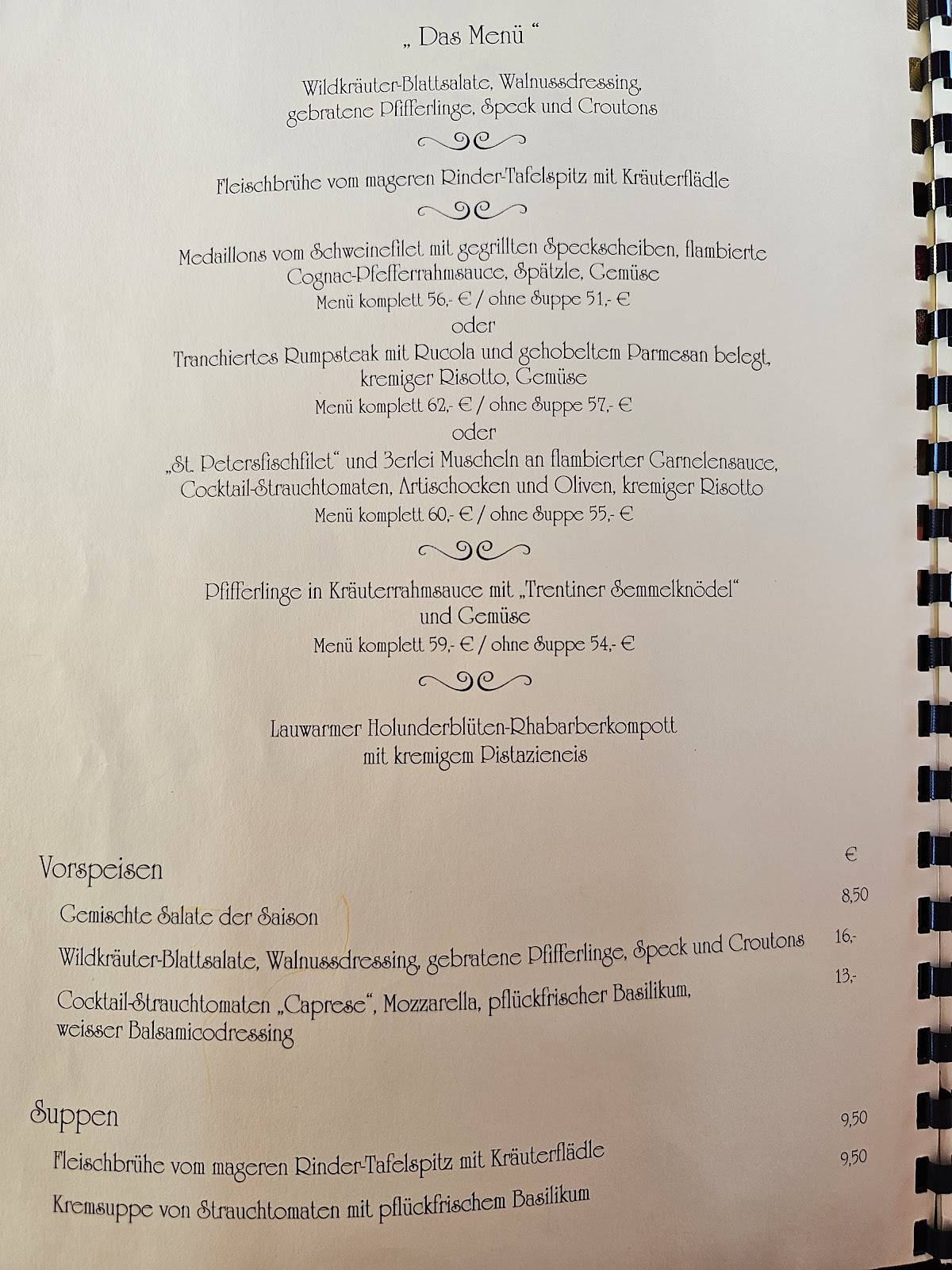 Menu de Restaurant Café Elke