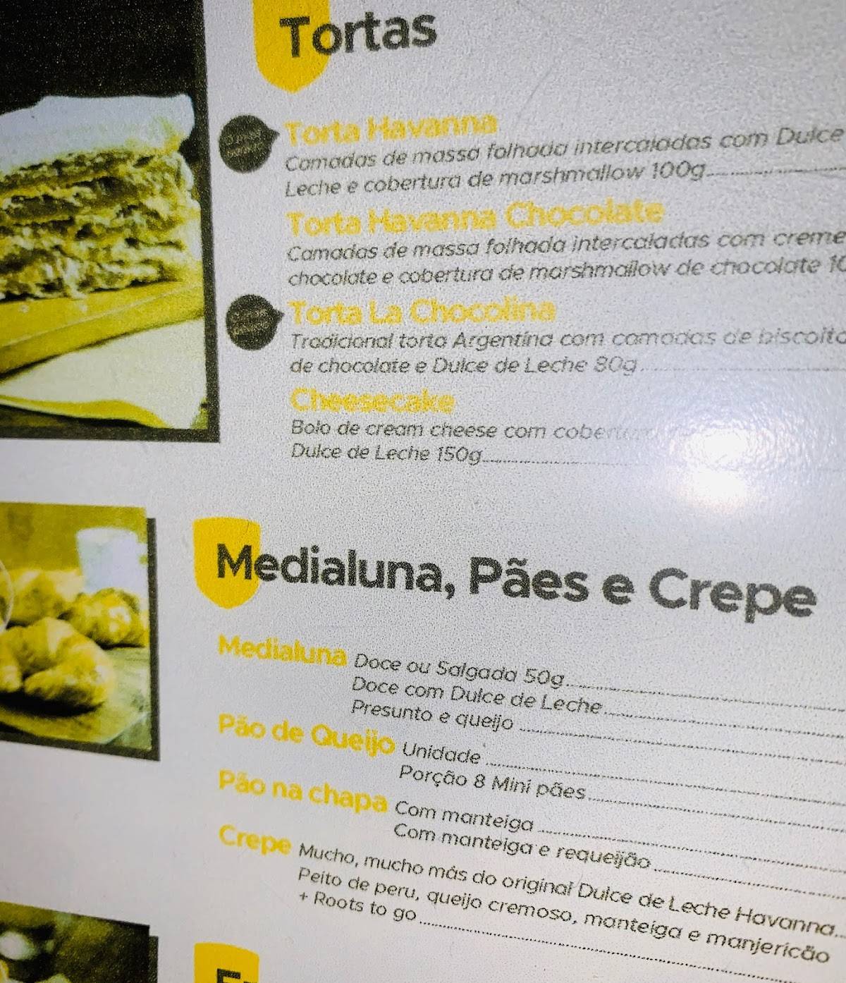 Havanna Café cardápio
