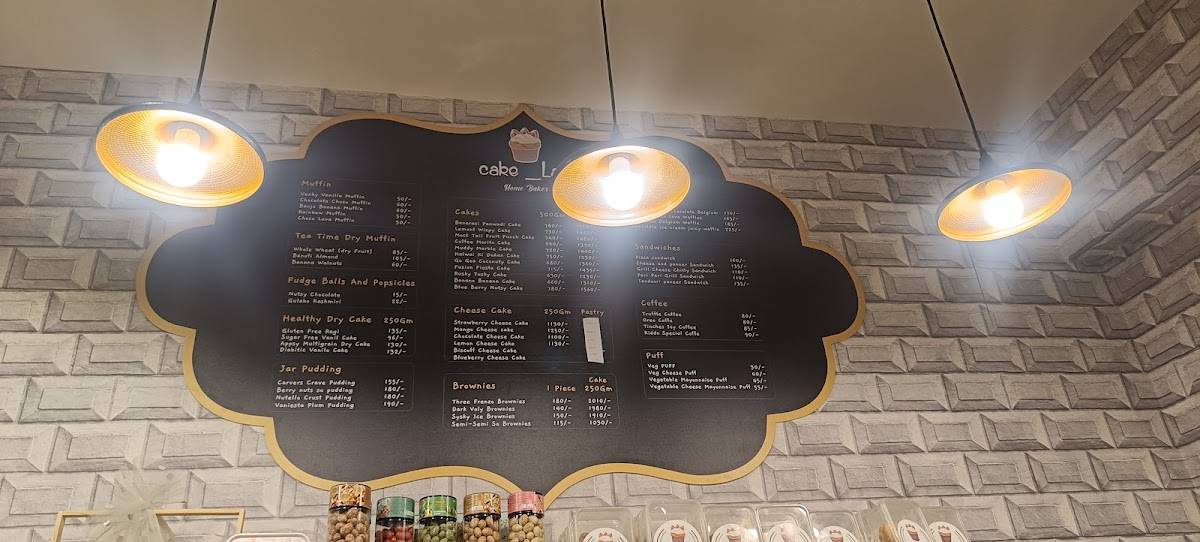 Cake Lab menu