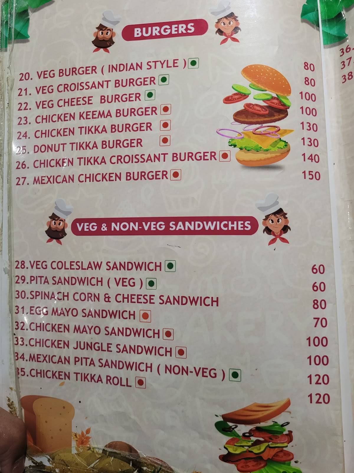 Cake wala menu