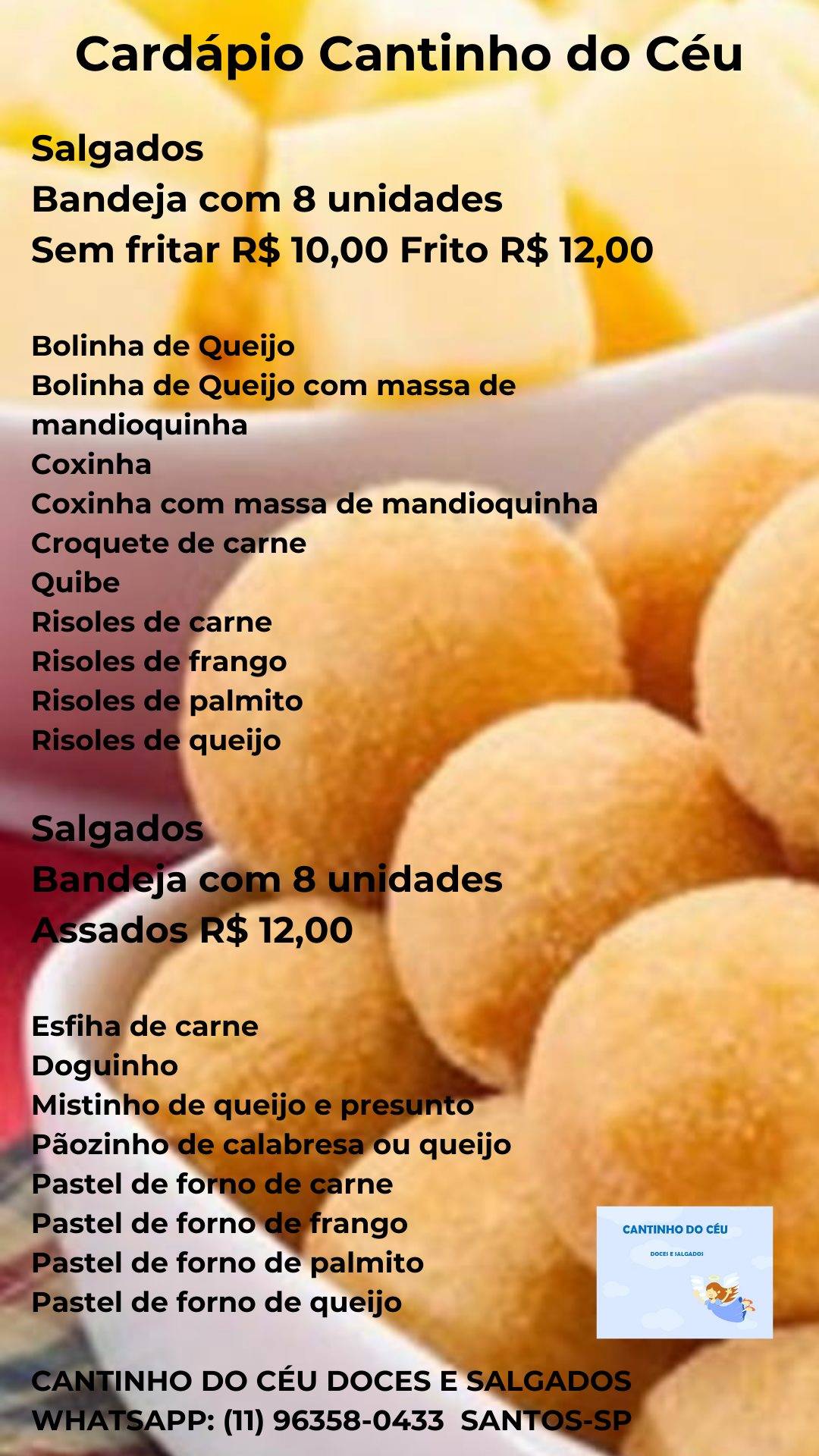 Menu em Cantinho do Céu Doces e Salgados pub Bar Santos