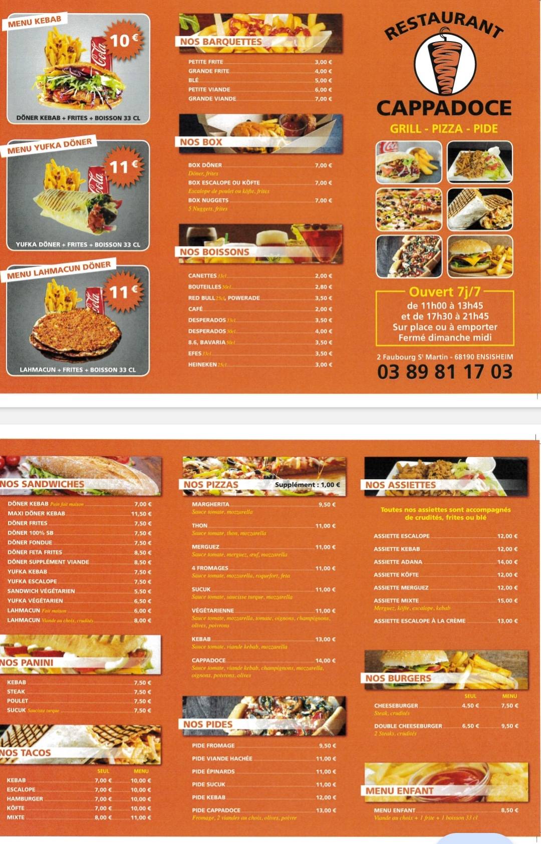 Restaurant Cappadoce. Kebab. Grill. Pide. Pizza
