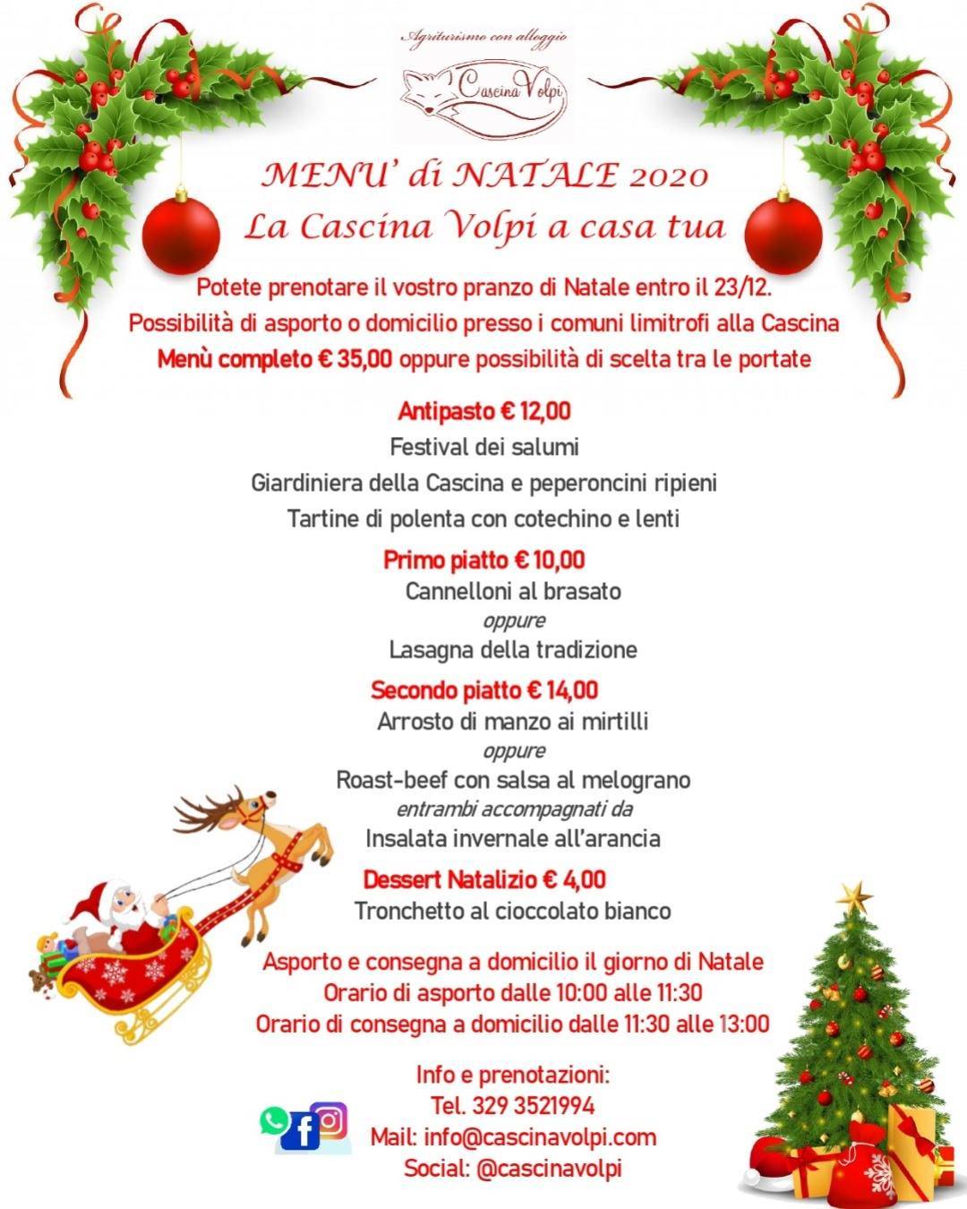 Menu di Cascina Volpi 