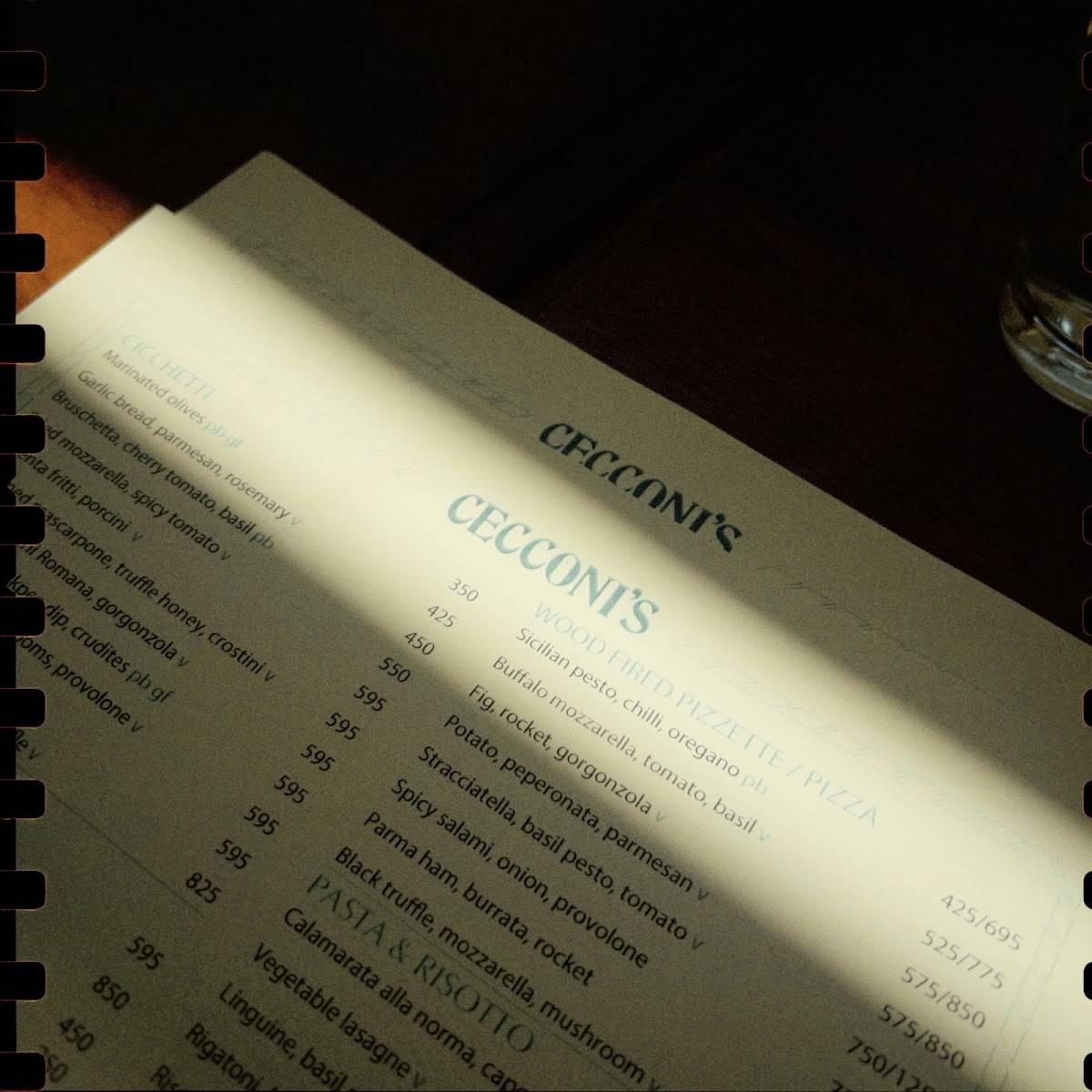 Cecconi's Mumbai menu