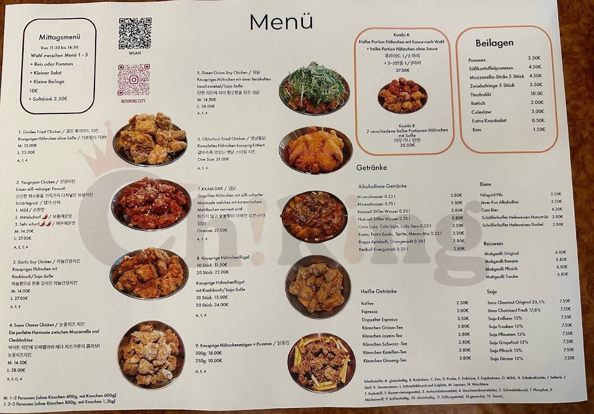 Speisekarte von ChiKing City restaurant, Frankfurt am Main