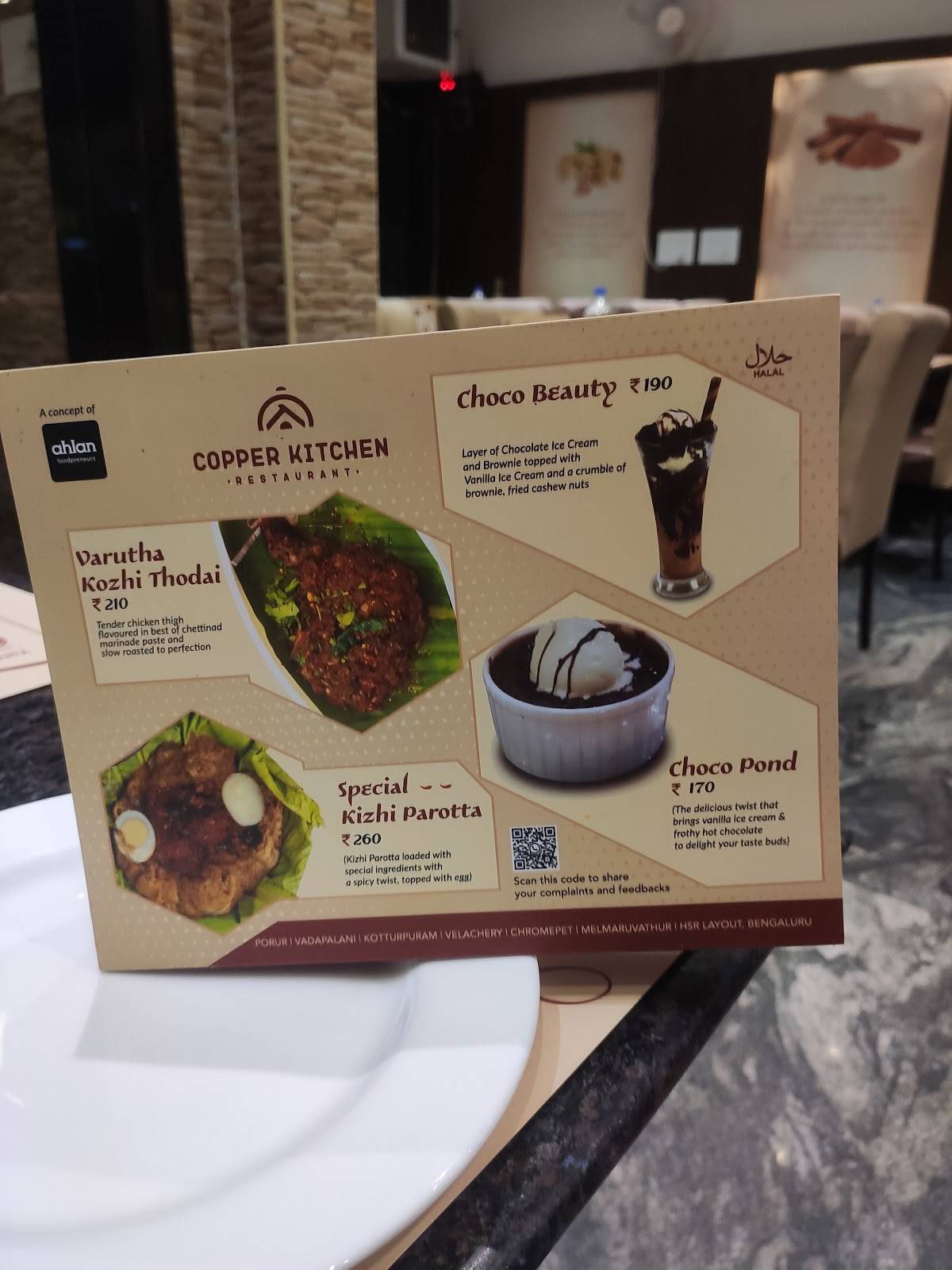 Menu at Copper Kitchen Melmaruvathur, India