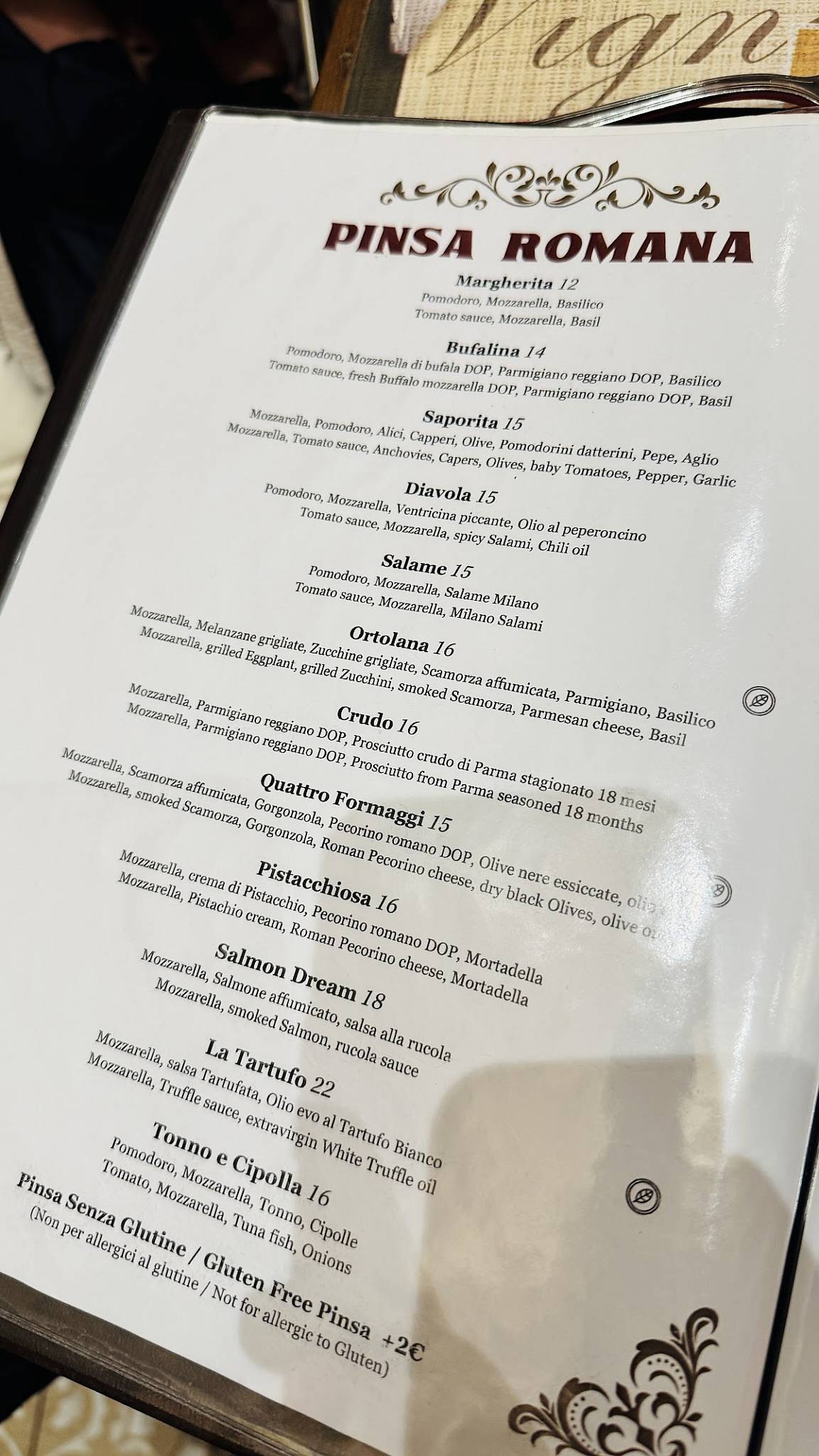 Menu di da Cicero 