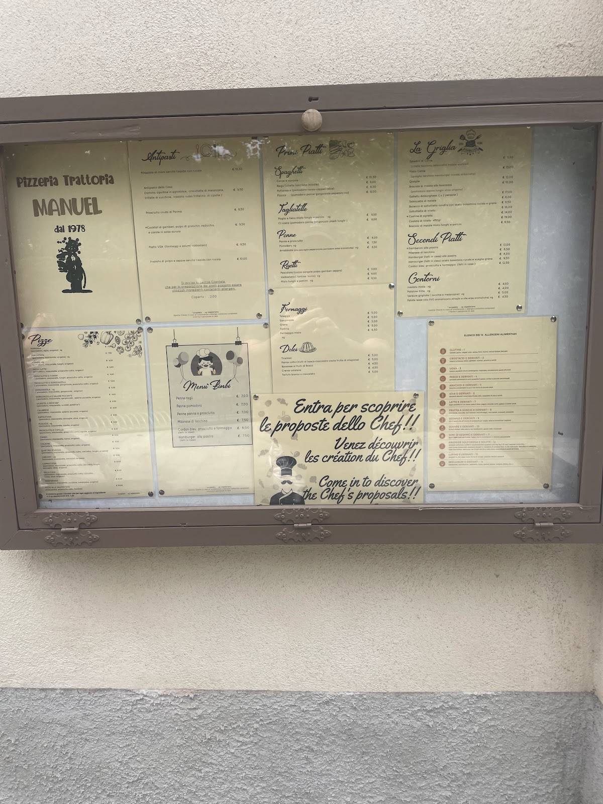 Menu di Da Manuel 