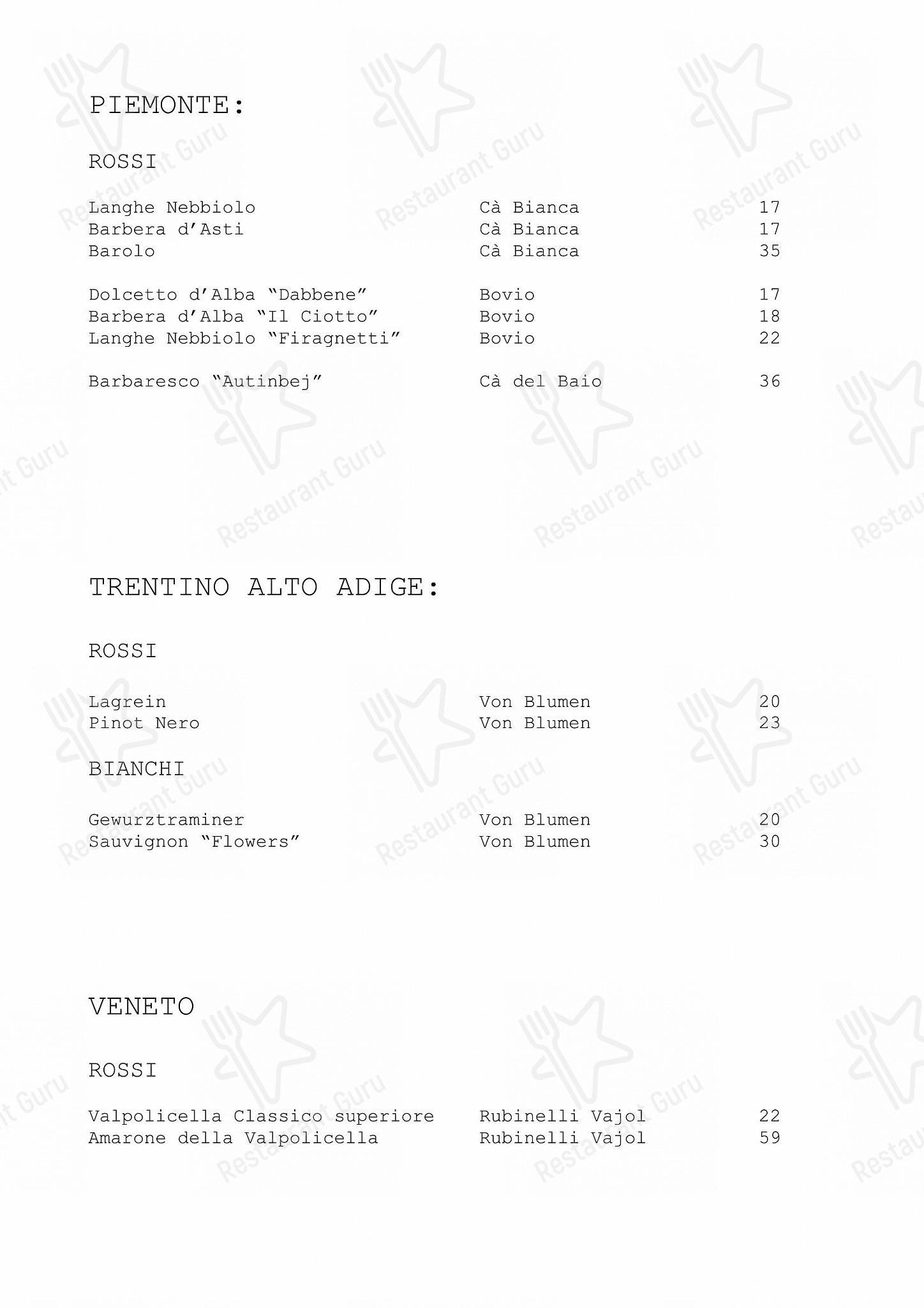 Menu di Trattoria Da Massimo - At Home Catering Menu