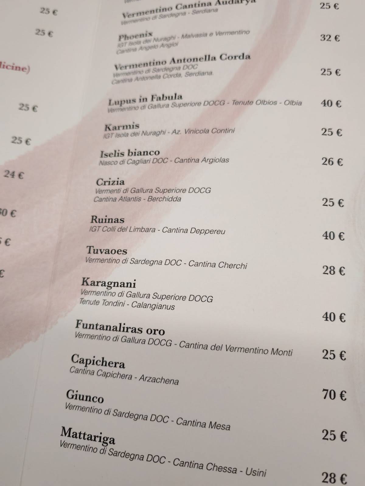 Menu di Ristorante Da Vittorio 