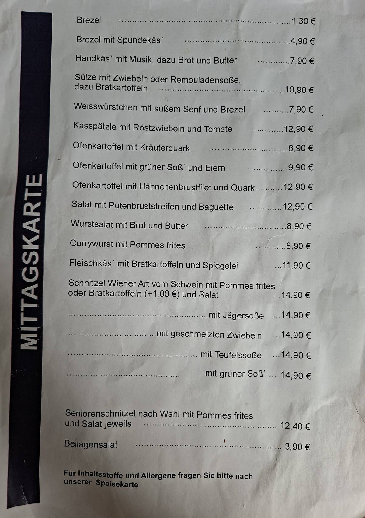 Speisekarte von Kleines Rüsselsheimer Brauhaus restaurant, Rüsselsheim ... Speisekarte von Kleines Rüsselsheimer Brauhaus restaurant, Rüsselsheim ...