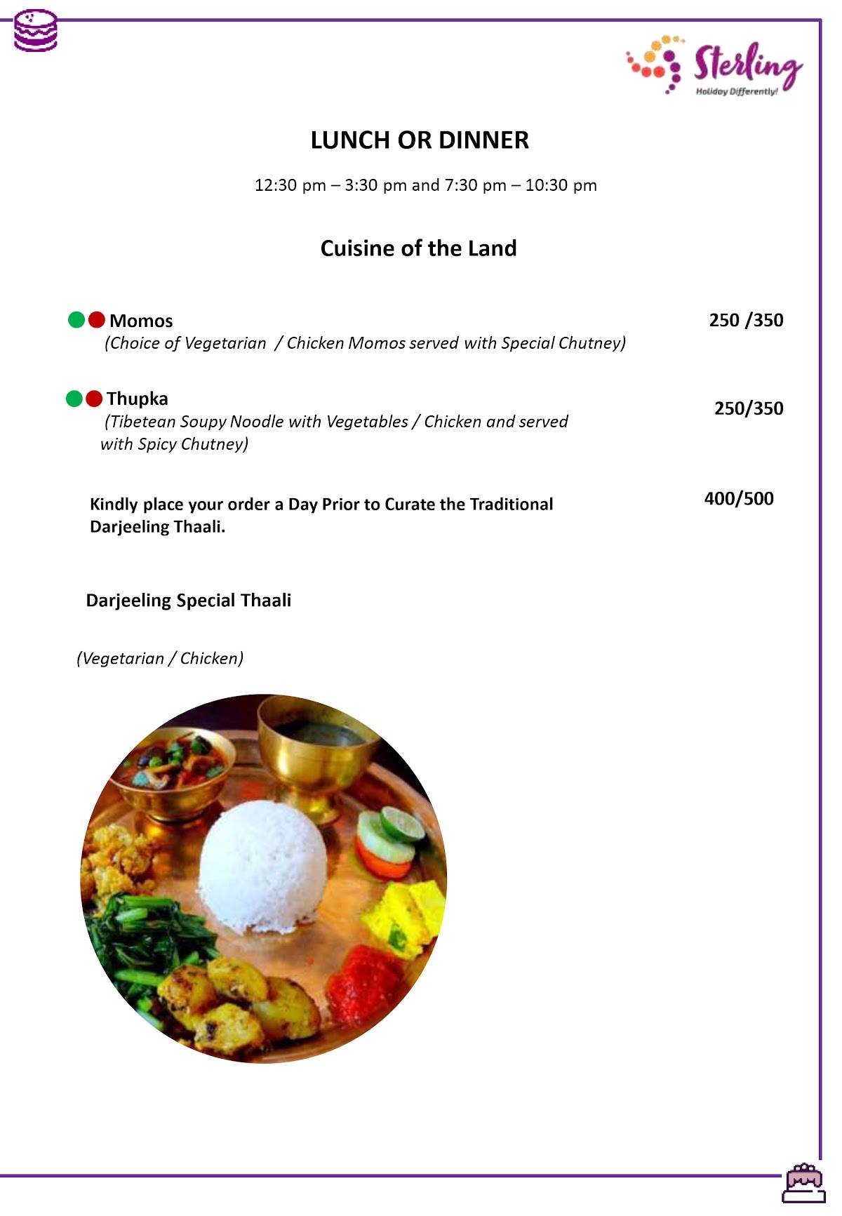 Delicaci menu