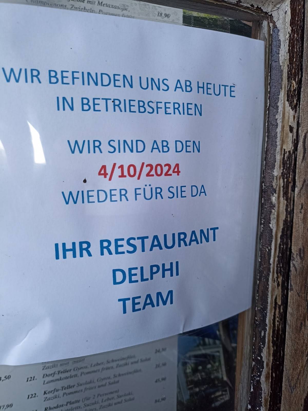 Menu de Restaurant Delphi