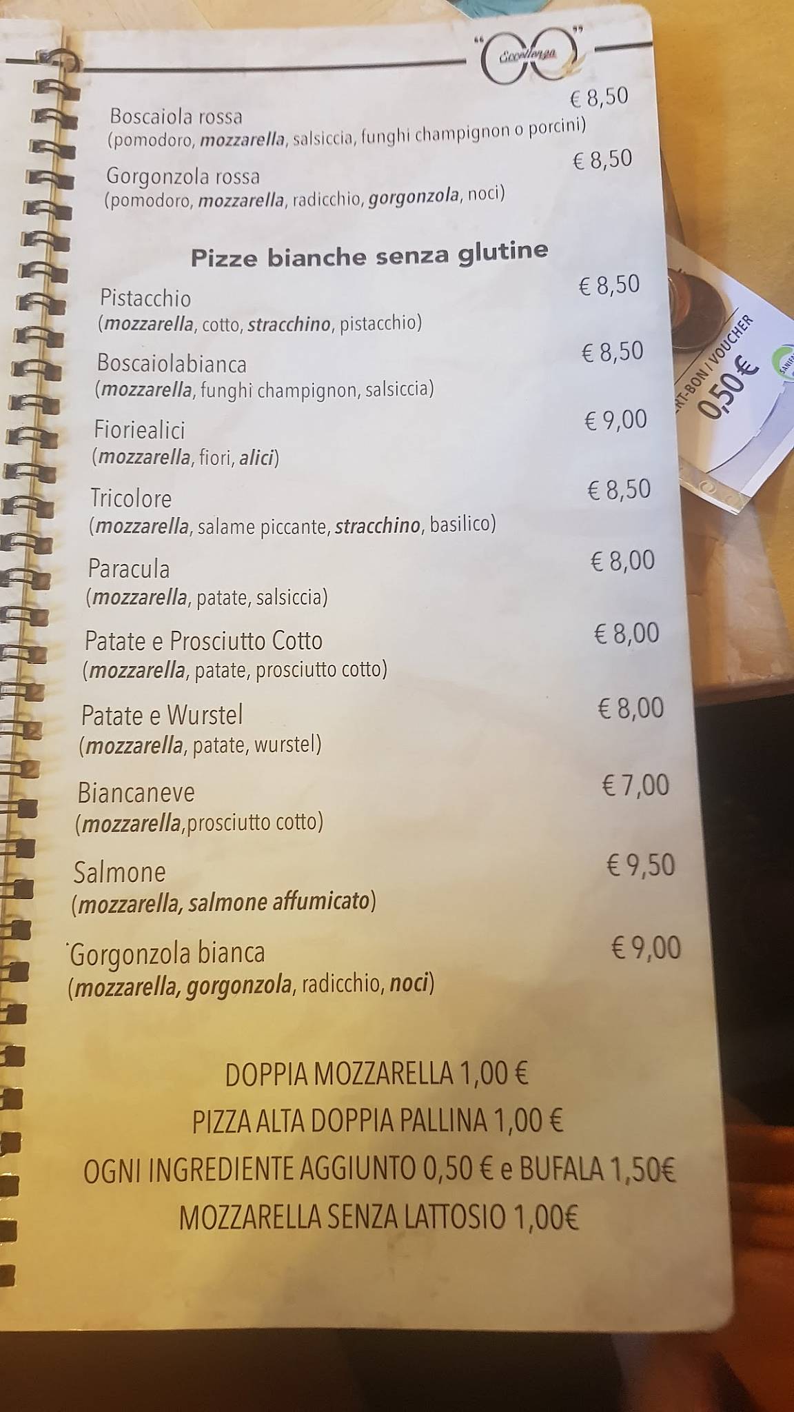 Menu di Doppio Zero 