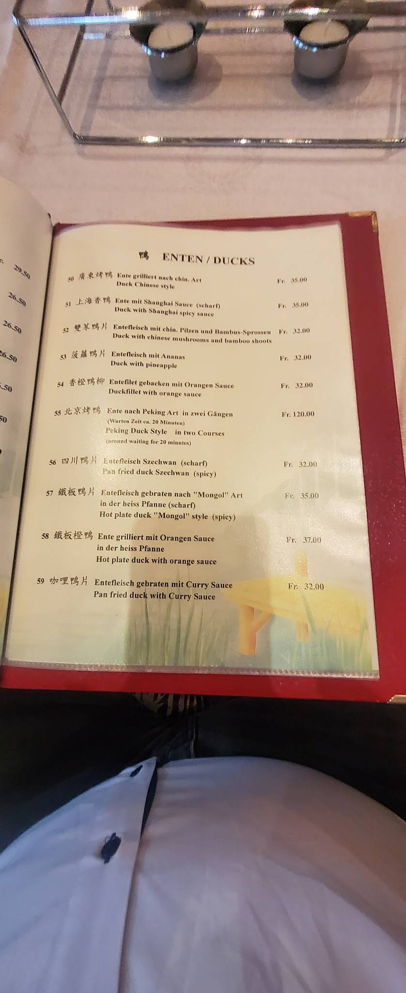 Menu di Dragon Schatz 