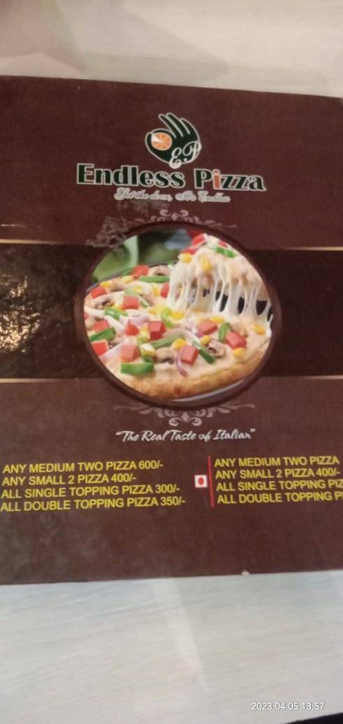 ENDLESS PIZZA menu