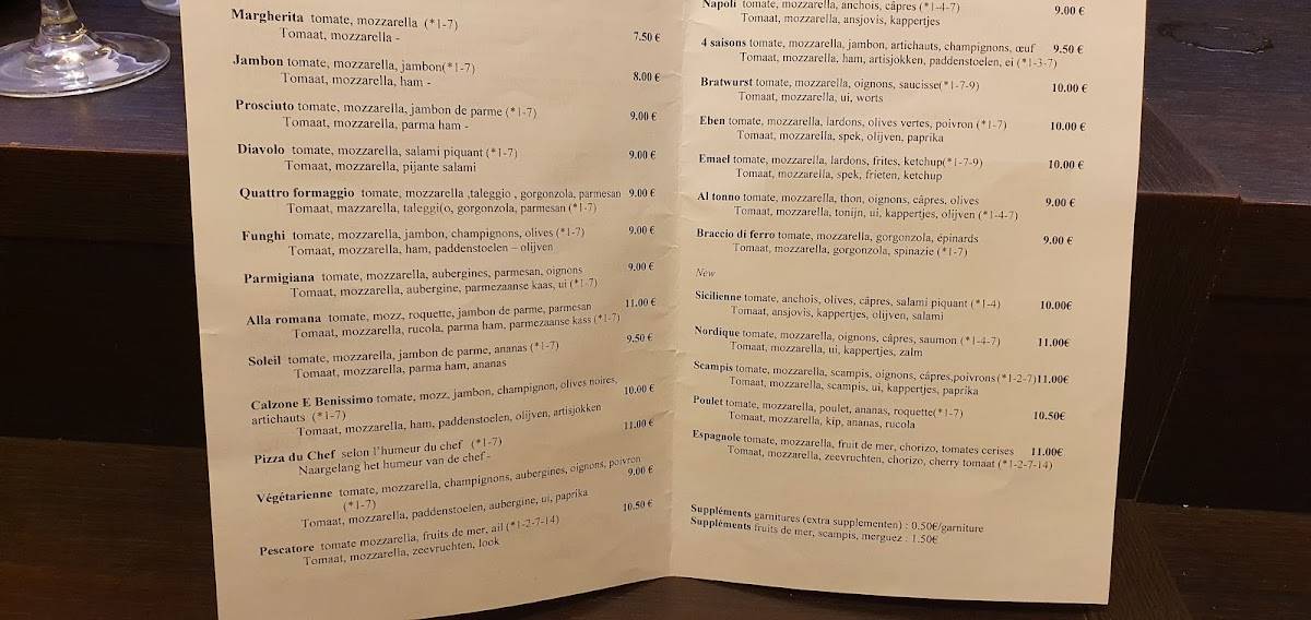 Menu de Ebenissimo