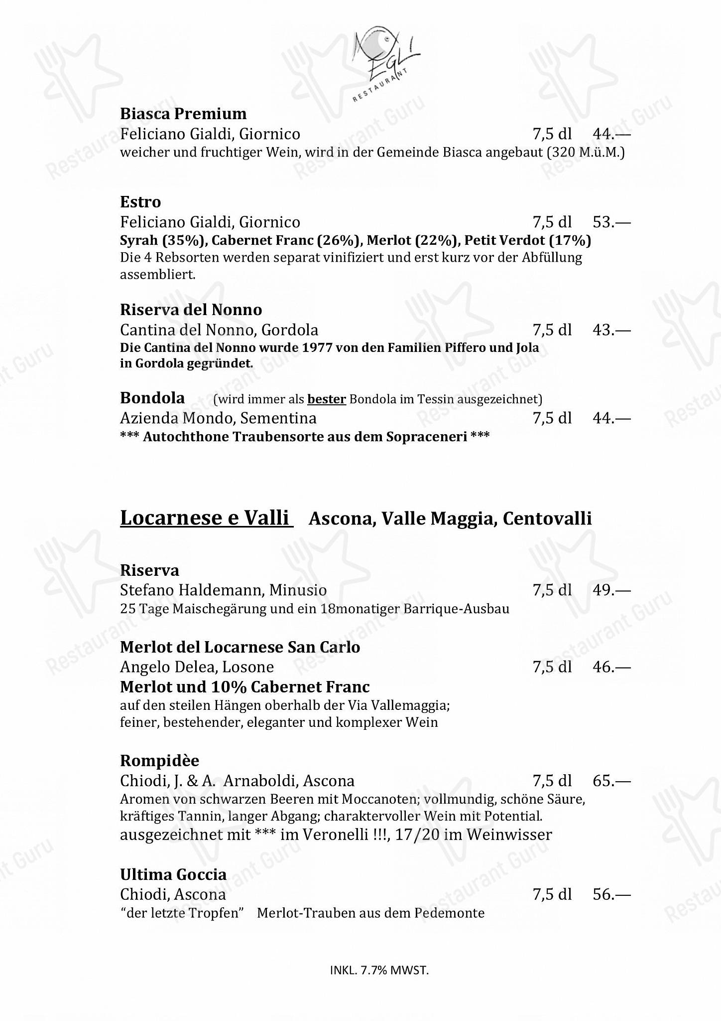 Menu di Restaurant Egli - Boronia Catering Menu Pack