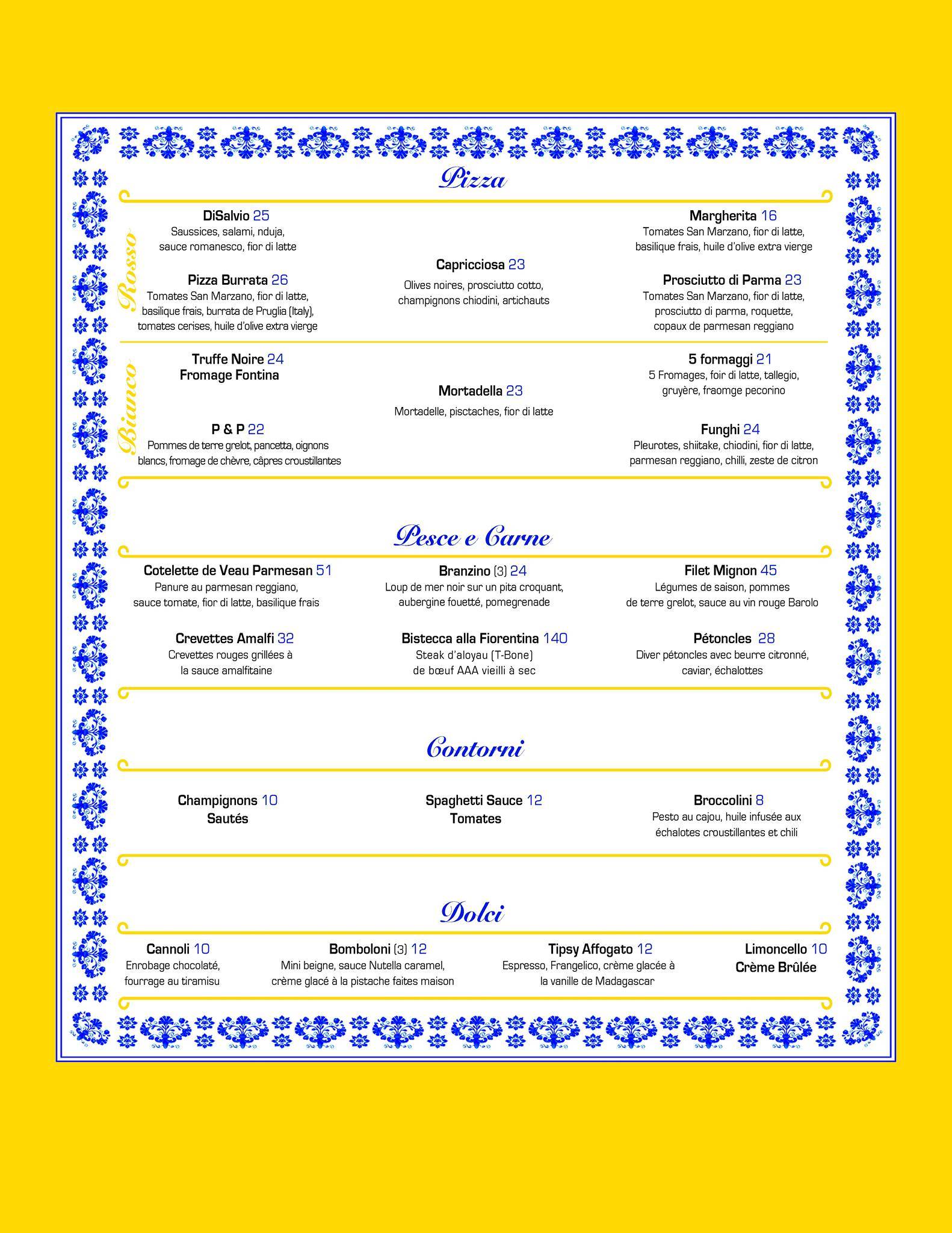 Menu de Elefanté