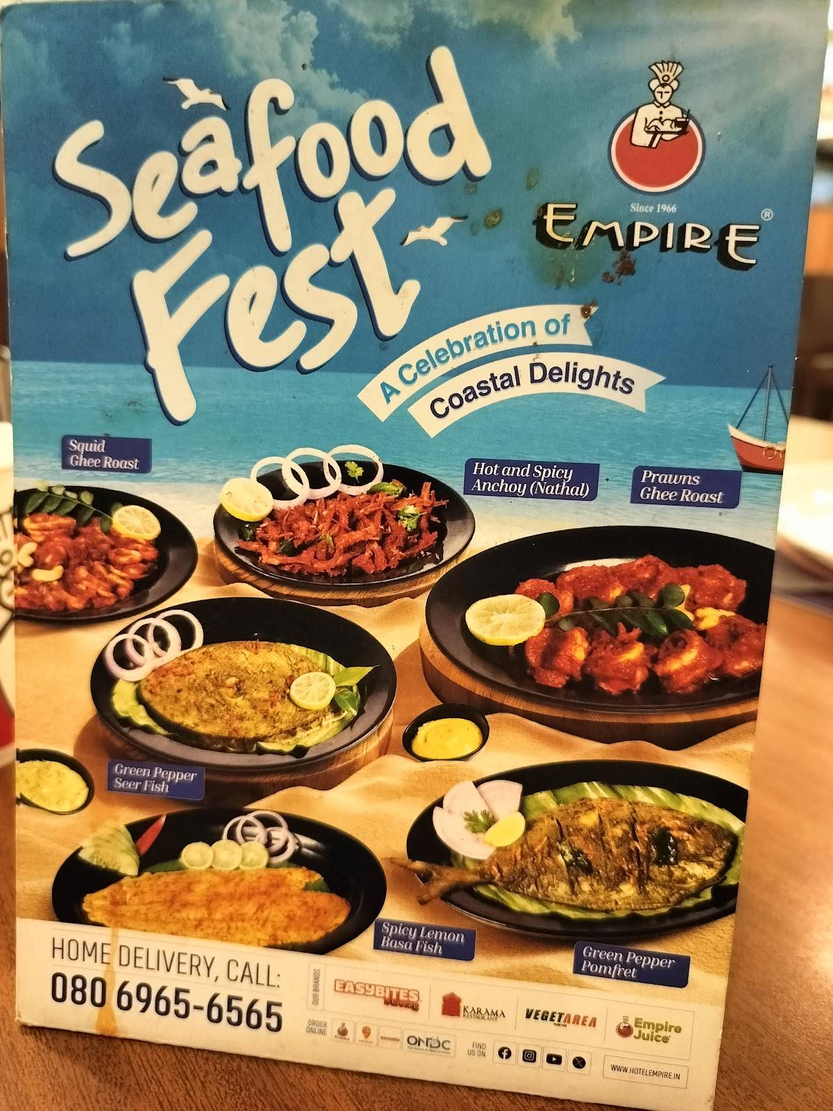 Empire Restaurant menu