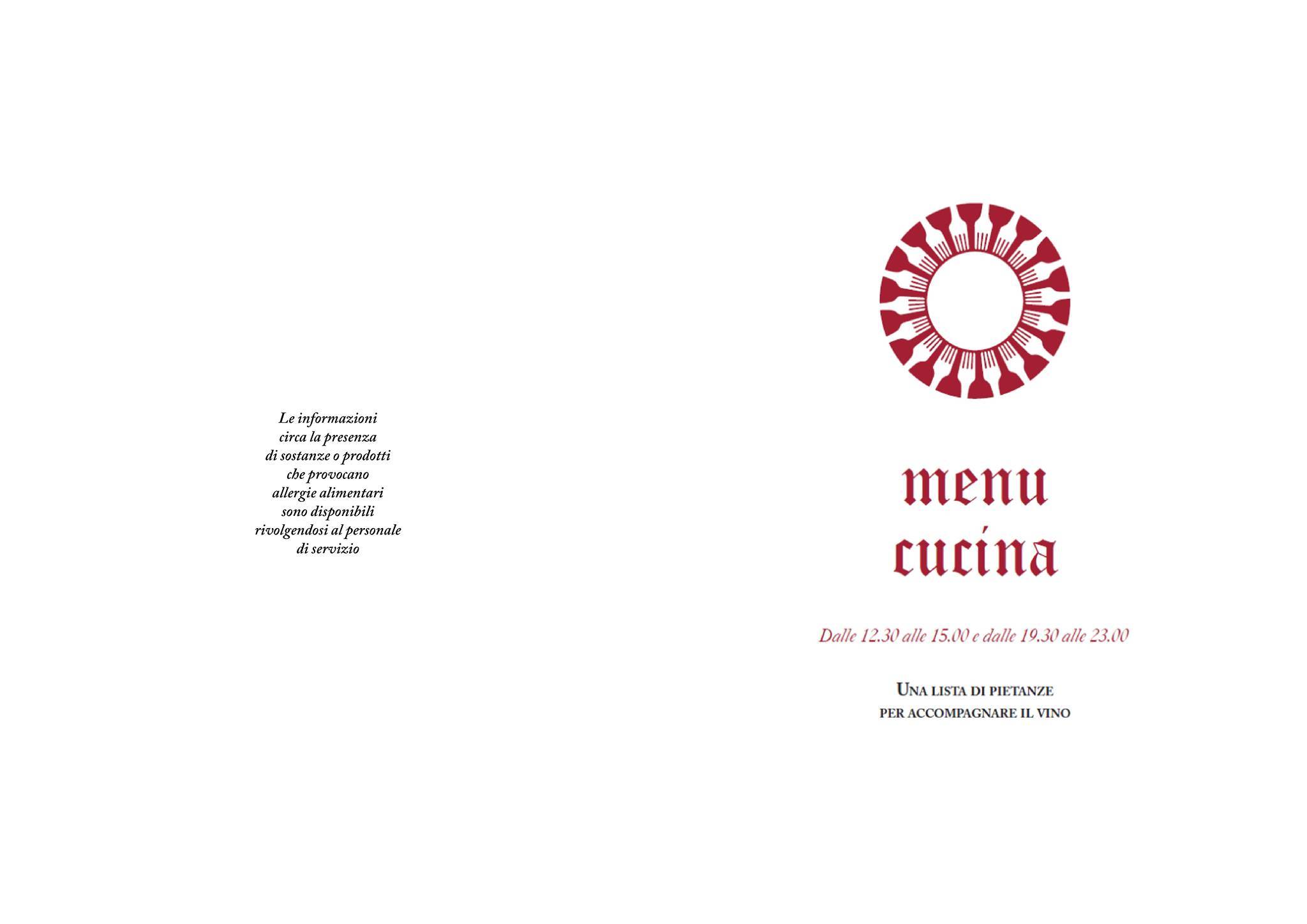 Menu di Enoteca Bulzoni 