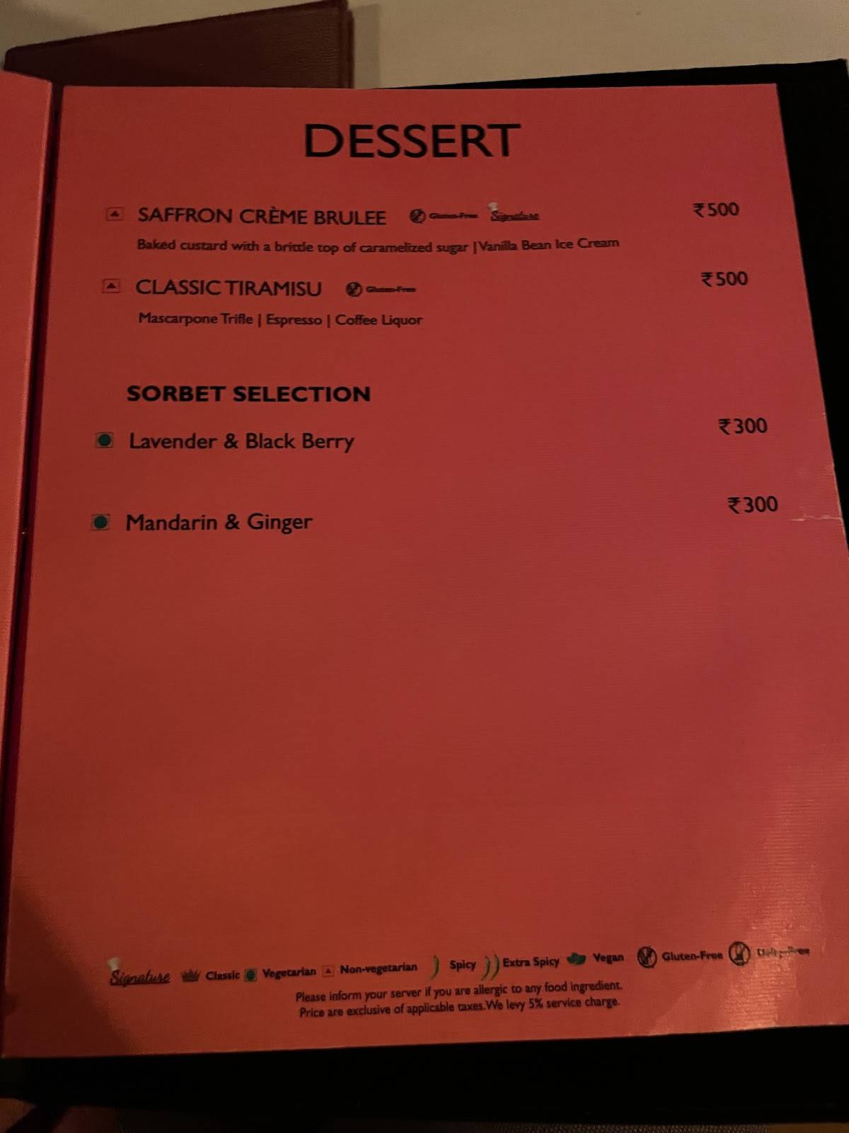 Europa 360 by Radisson Blu Bengaluru Outer Ring Road menu