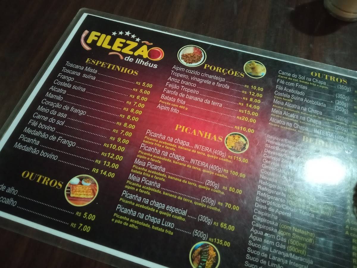 Filezão de Ilhéus cardápio