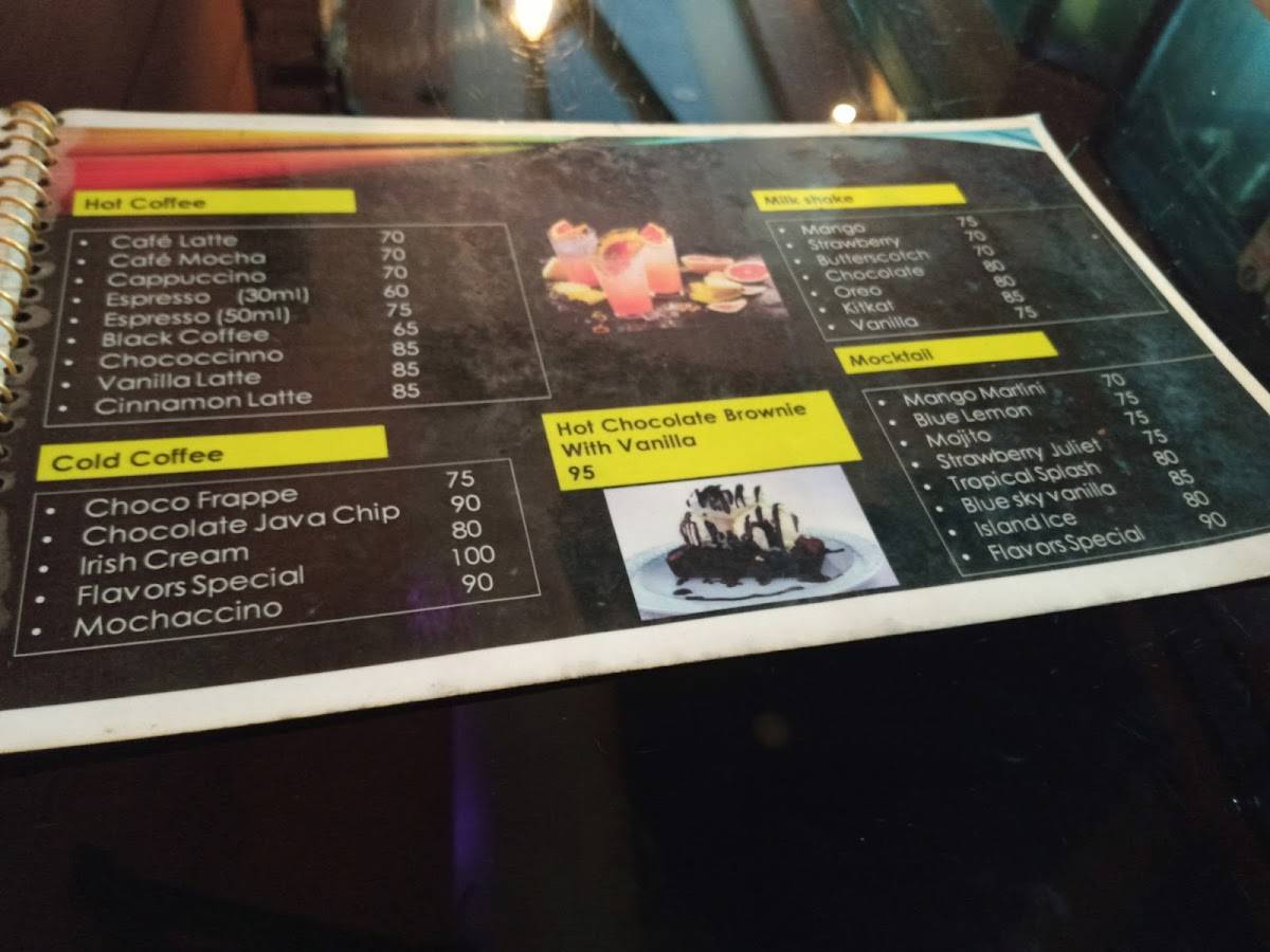 Flavors menu