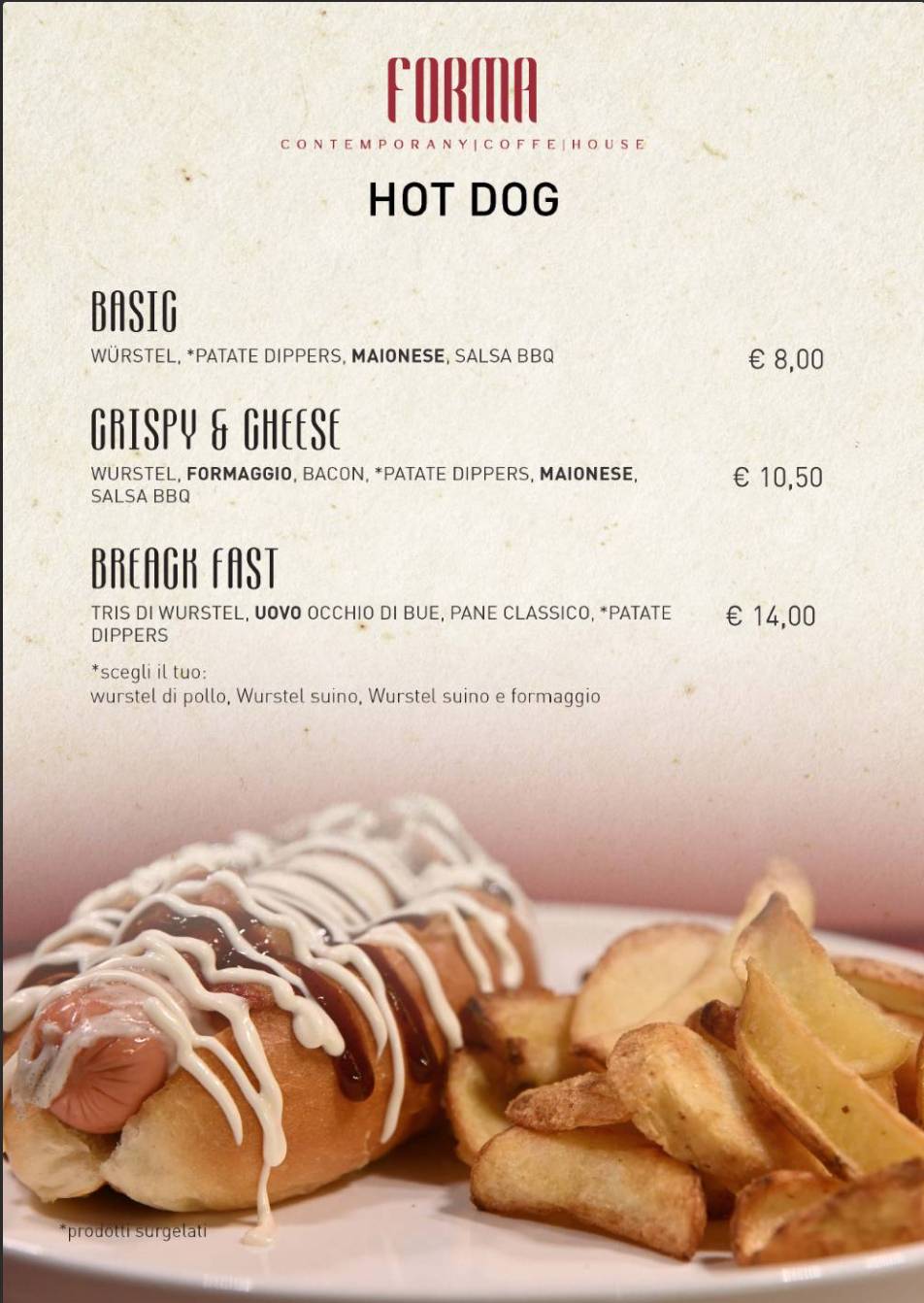 Menu di FORMA - Bakery, Pizzeria, Aperitivi 