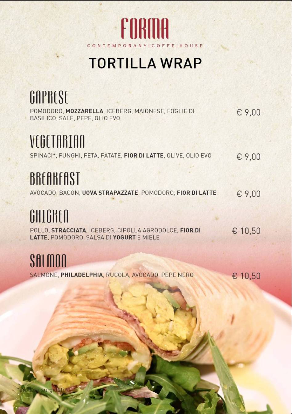 Menu di FORMA - Bakery, Pizzeria, Aperitivi 