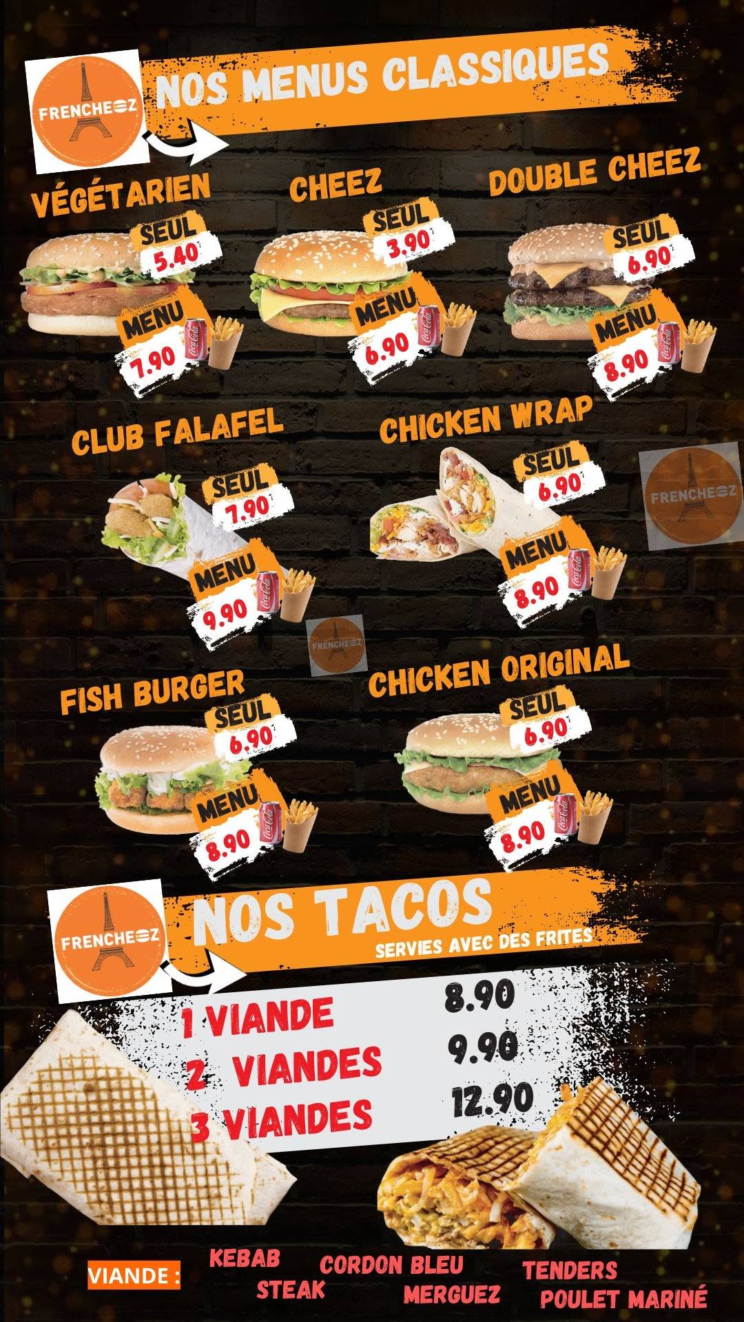 Menu de Frencheez