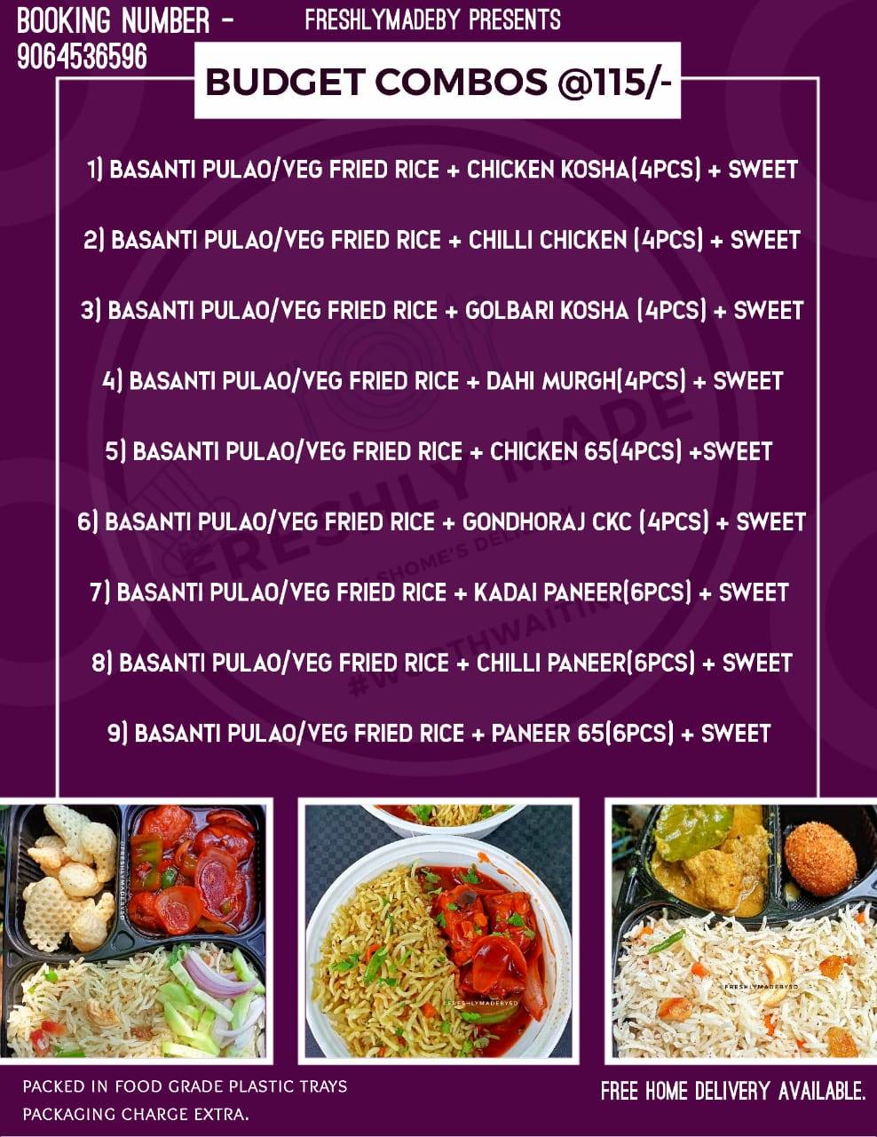 Freshlymade by shome's delicacy menu