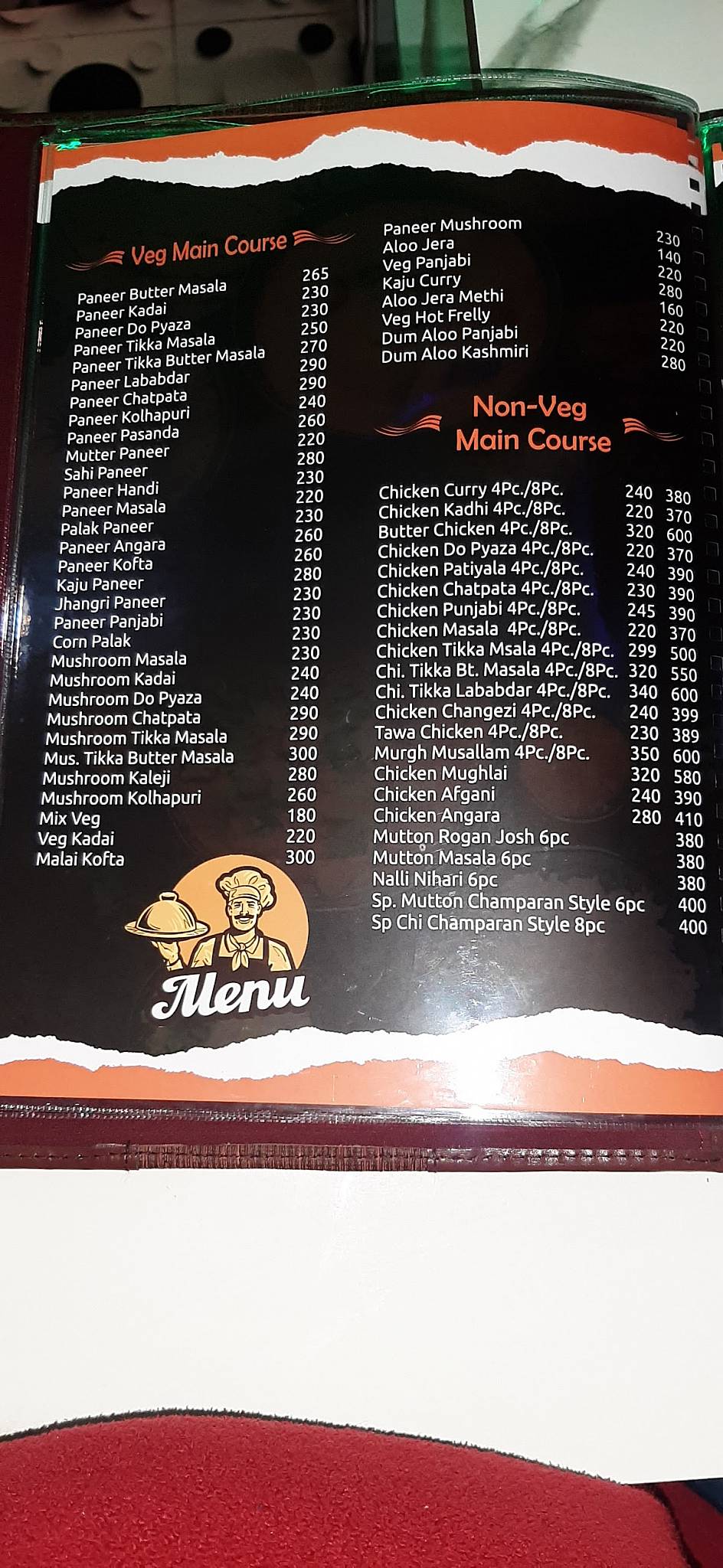 FullFill Restaurant menu