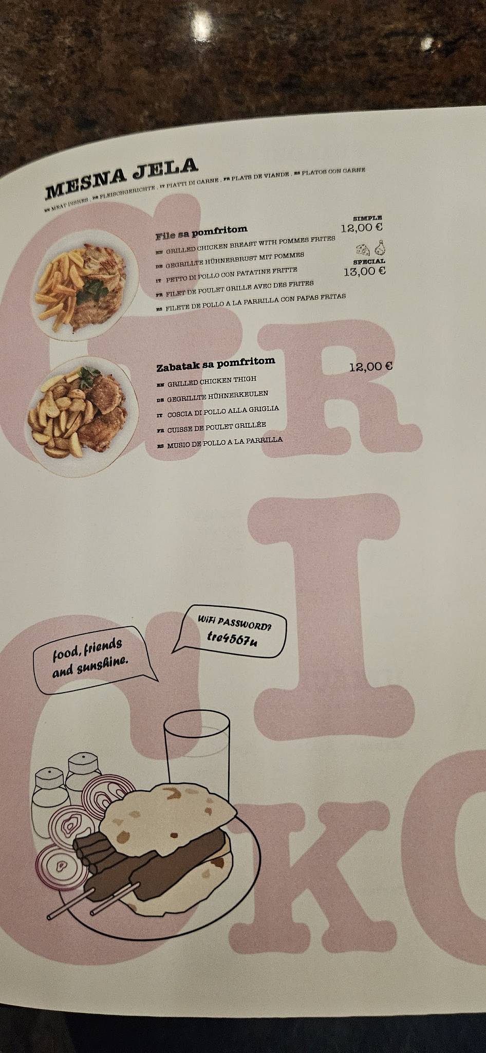 Menu di GRICKO 
