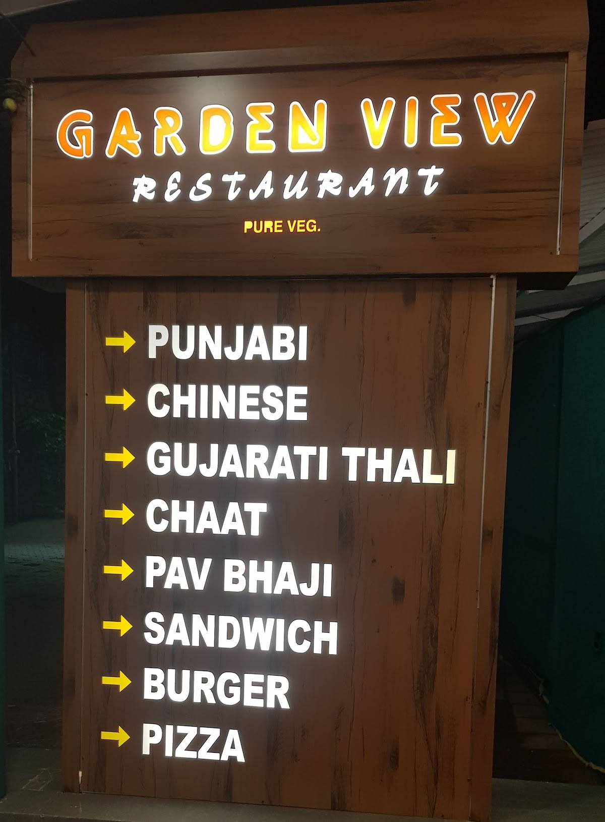 Garden View Restaurant menu