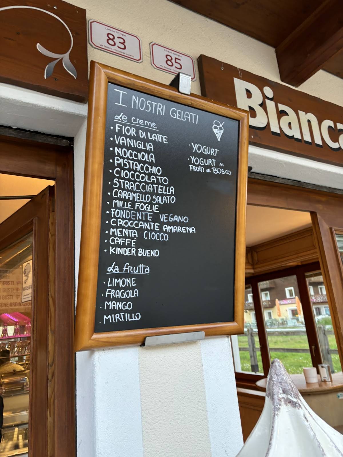 Menu di Pasticceria Gelateria Biancaneve e i sette nani 